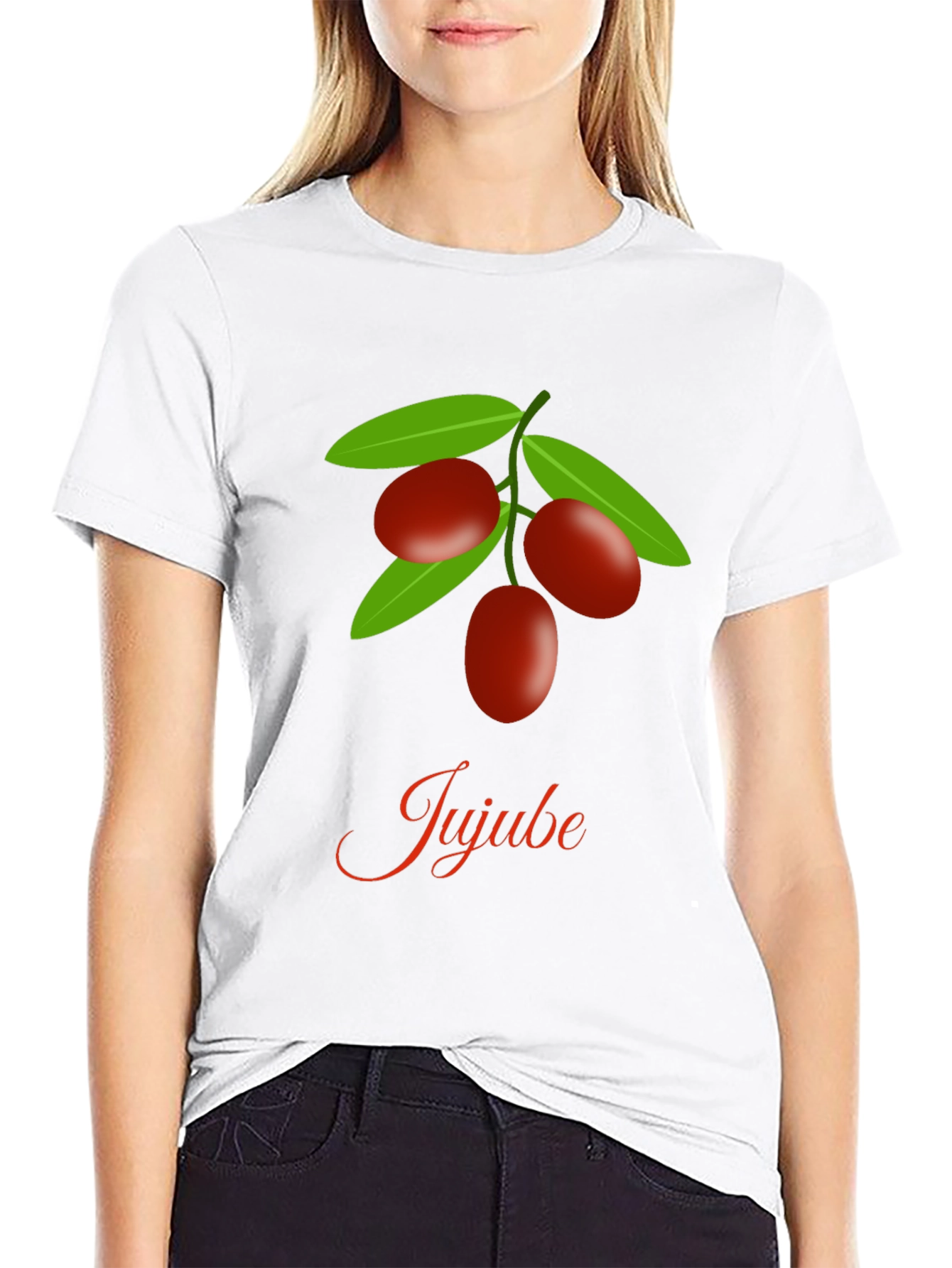 Black Jujube Fruit Graphic Black T-Shirt view 9