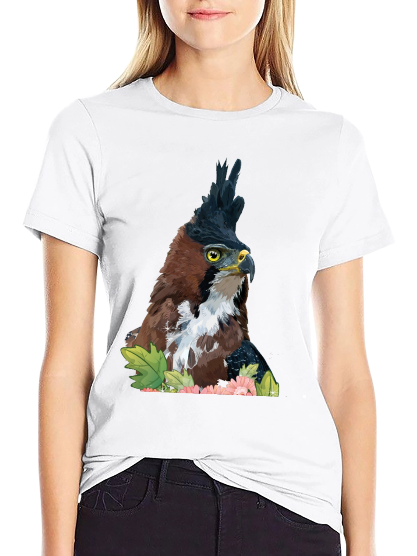 Black Eagle Crest Graphic Tee - Men's Black T-Shirt view 9