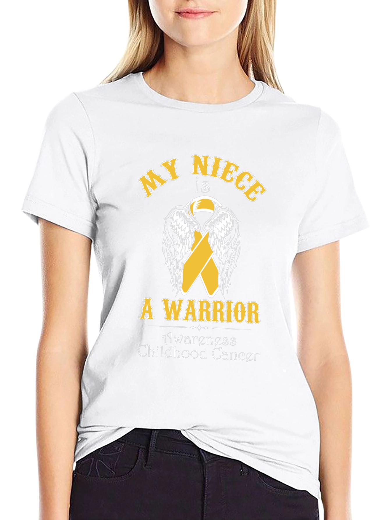 My Niece Is A Warrior Childhood Cancer Awareness T-Shirt - 9
