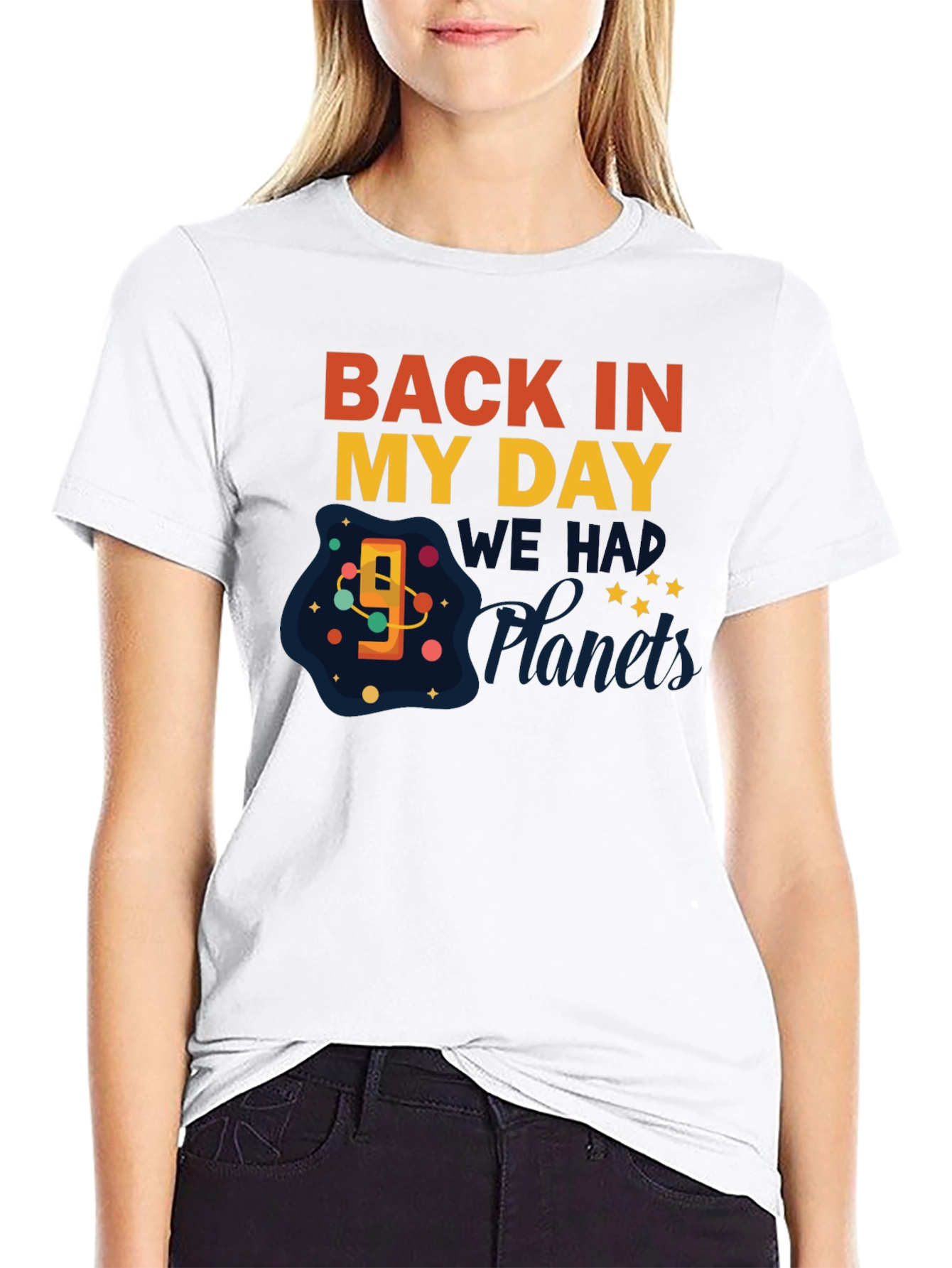 Retro "Back In My Day 9 Planets" Graphic Tee - 9