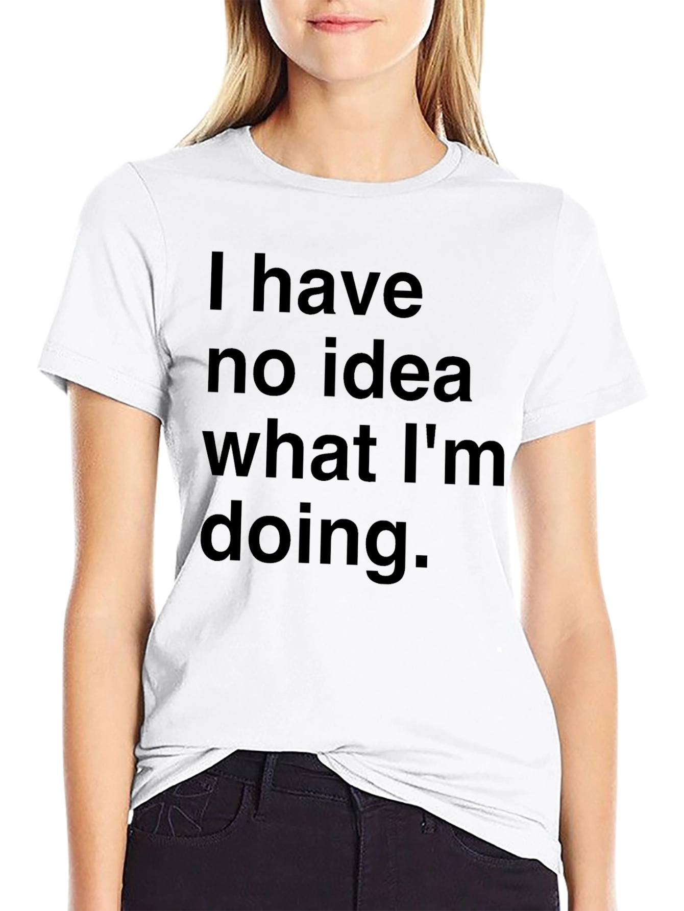 Black Funny 'I Have No Idea' Black T-Shirt view 9