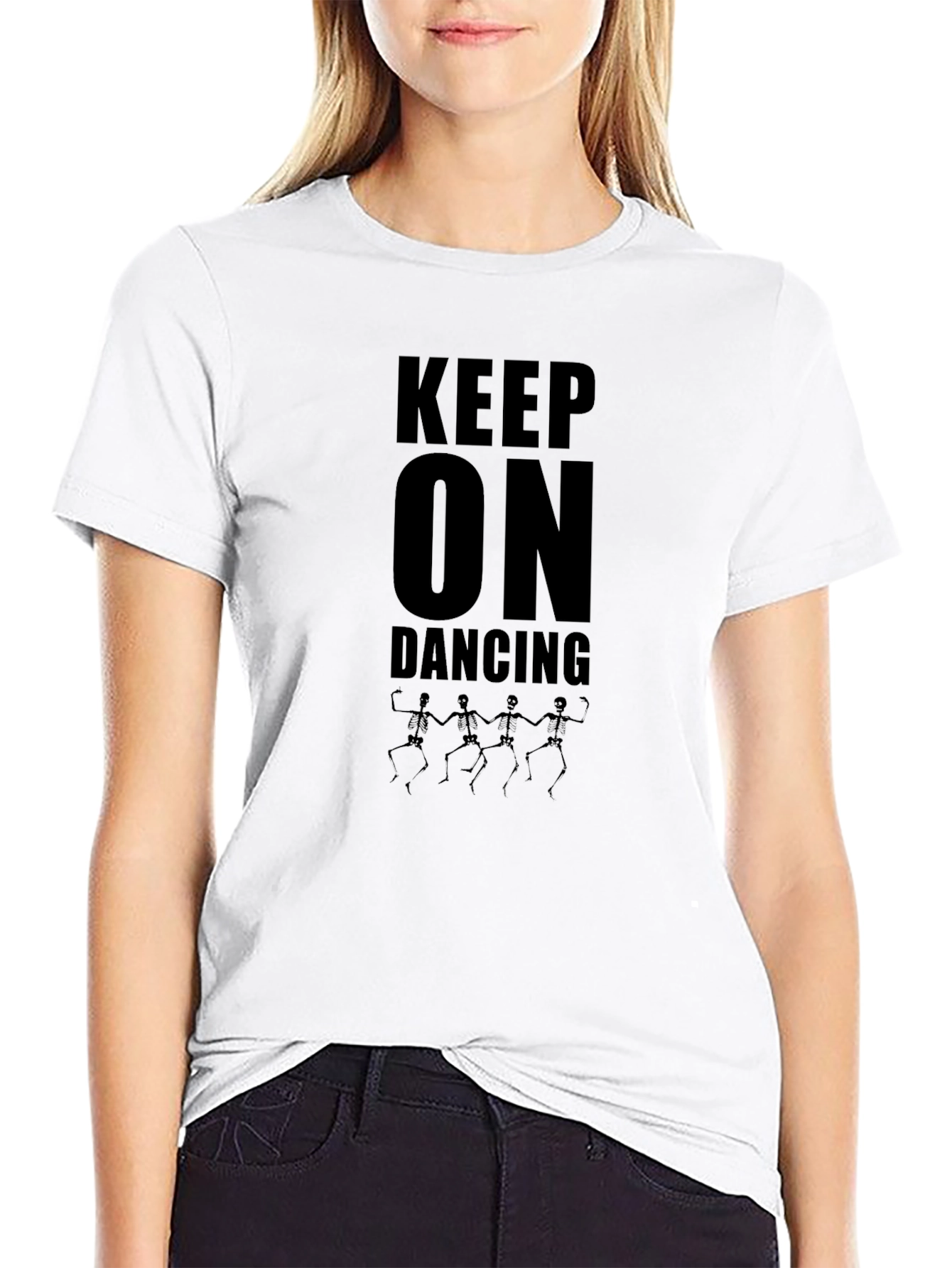 Black Keep On Dancing Graphic T-Shirt - Black Casual Tee view 9
