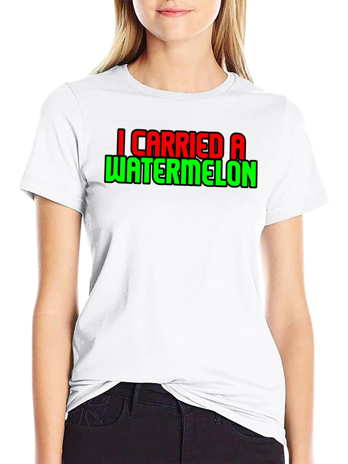 Black I Carried a Watermelon T-Shirt Funny Dance Movie Tee view 9