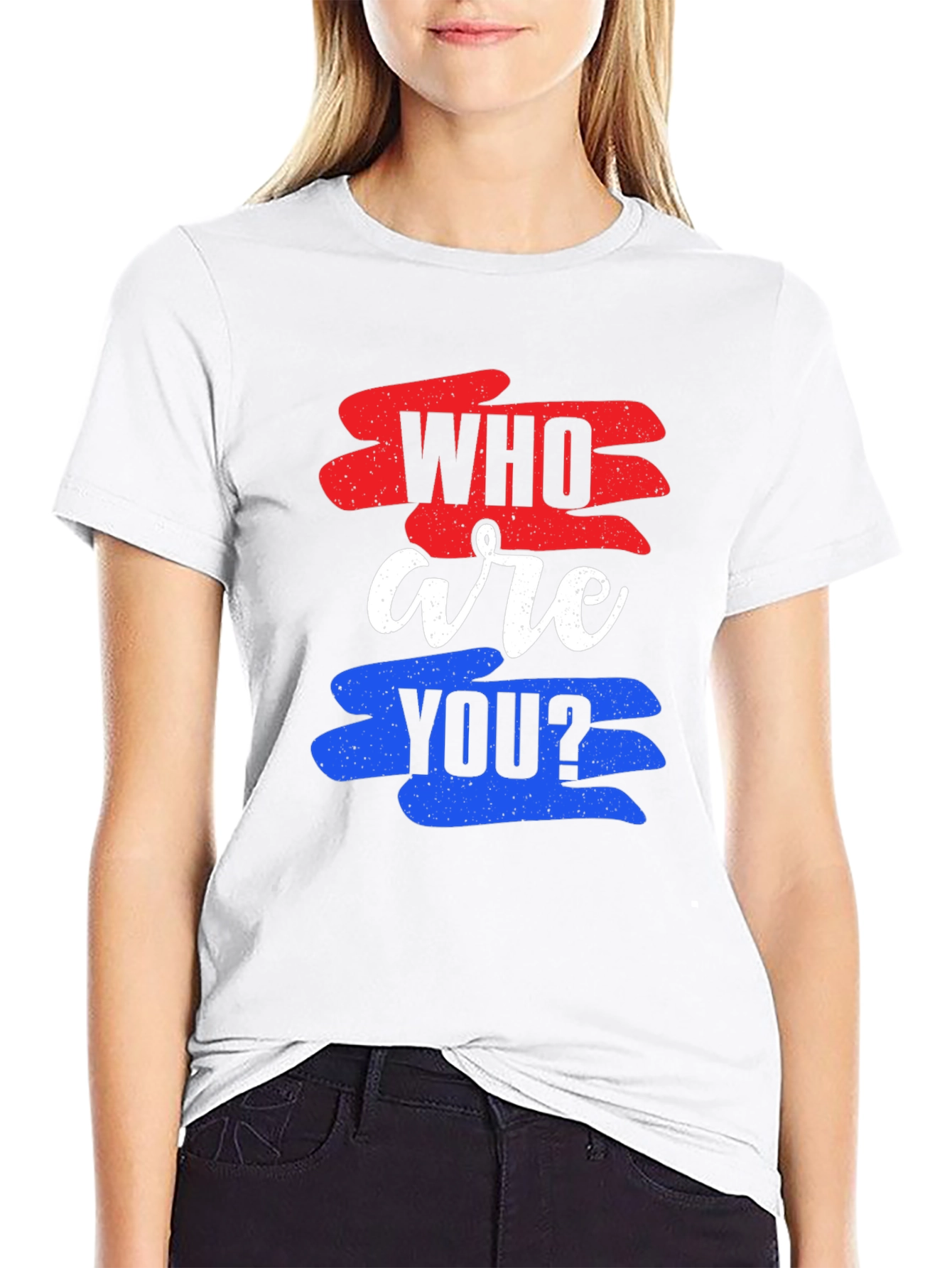 Black Who Are You Graphic Tee view 9