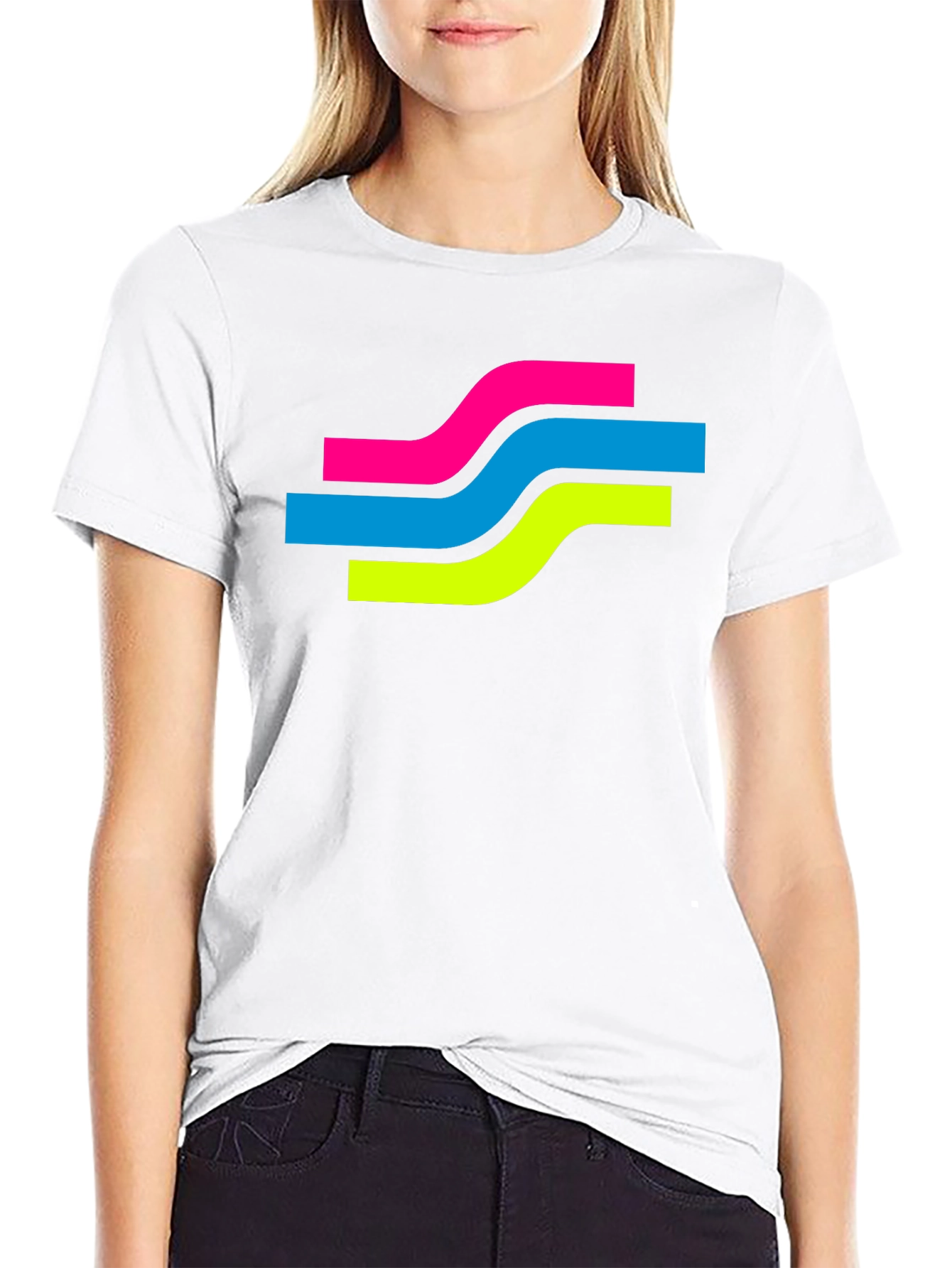 Black Retro Wave Graphic Tee - Black Cotton Blend T-Shirt view 9