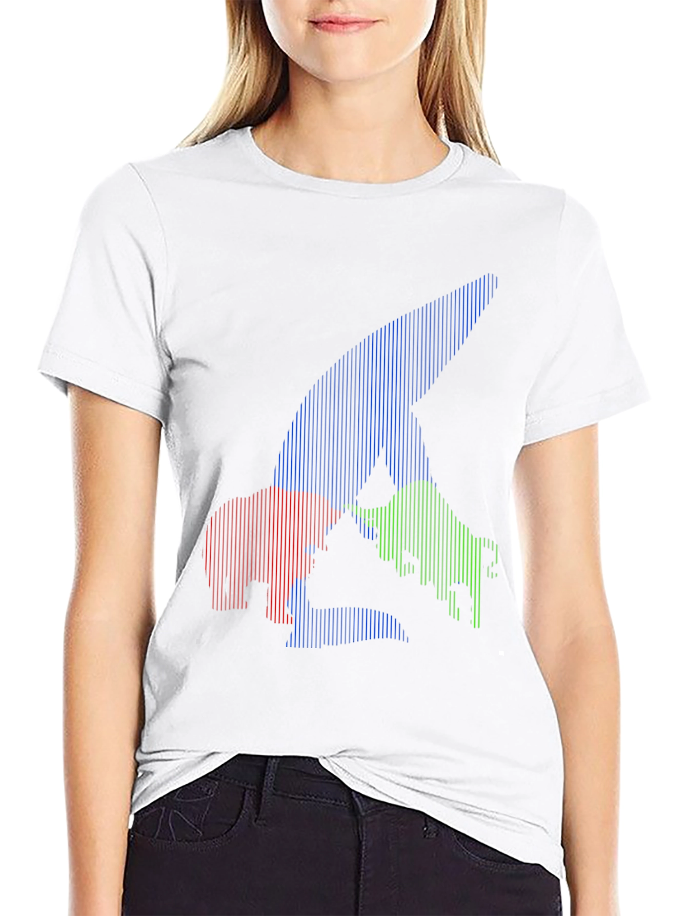 Black Bull Bear Shark Tee - Unique Striped Graphic view 9