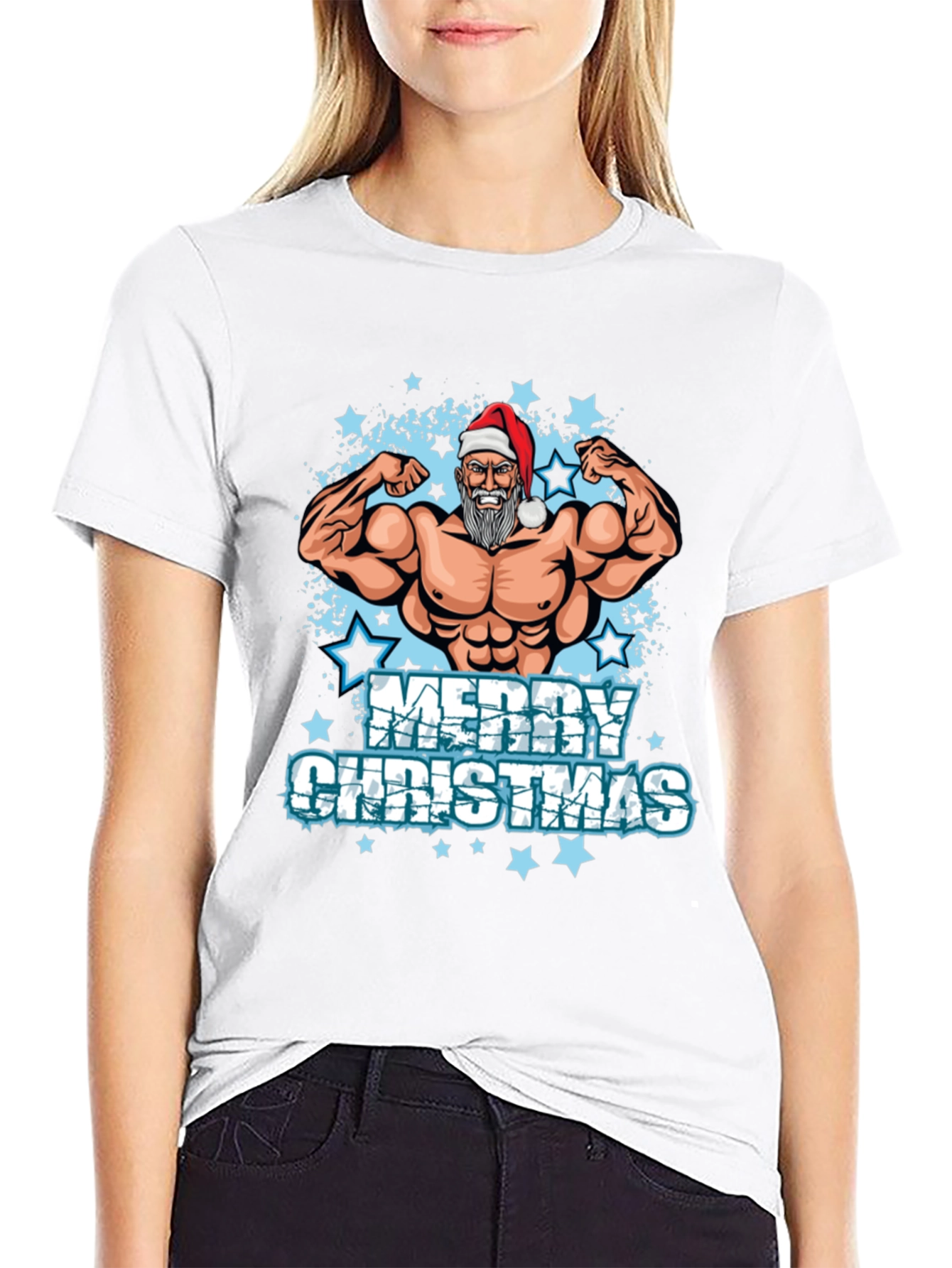 Muscle Santa Merry Christmas T-Shirt - 9