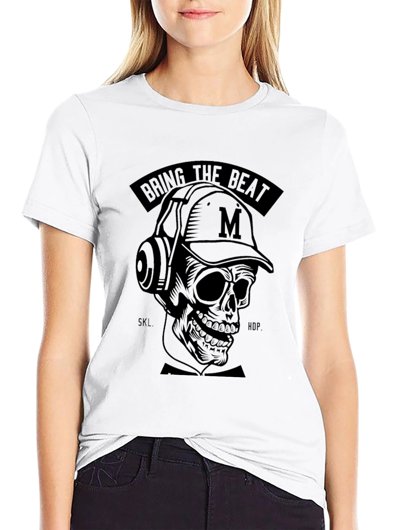 Black Bring the Beat Skull T-Shirt view 9