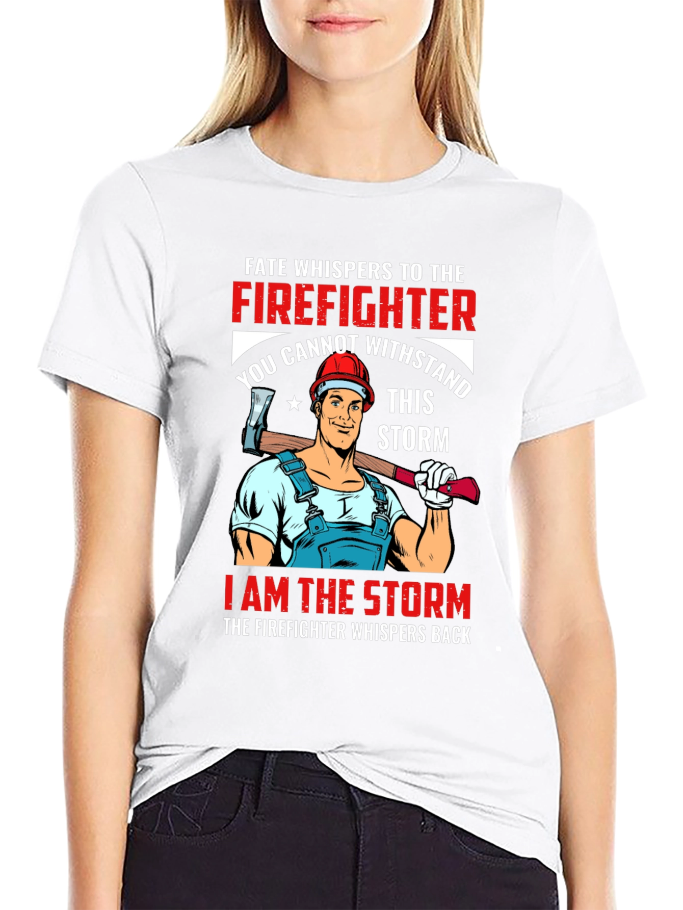 Black Firefighter Storm Graphic T-Shirt view 9
