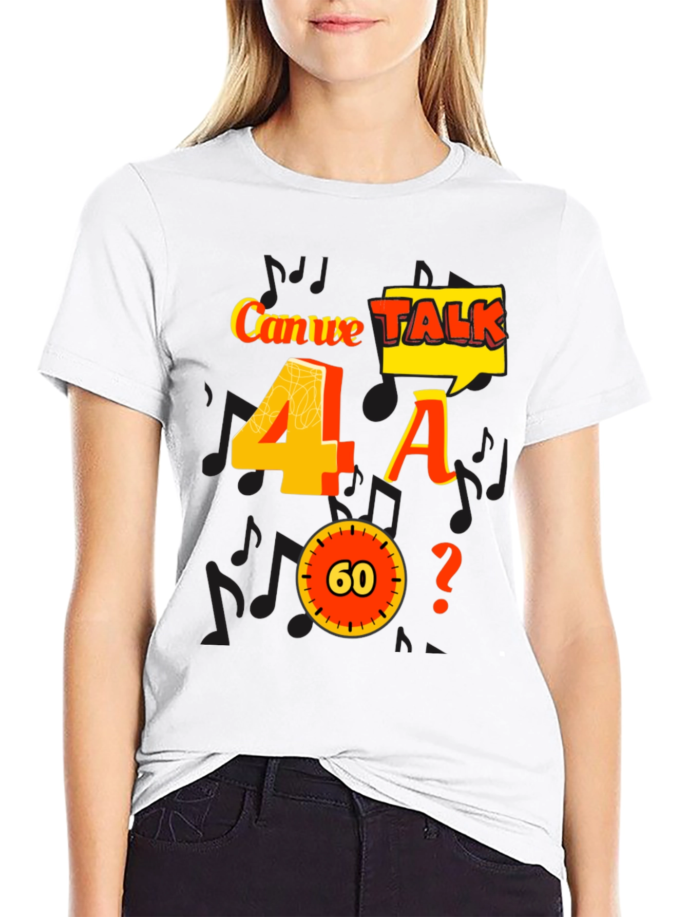 Black Can We Talk 4 A 60? Graphic Tee view 9