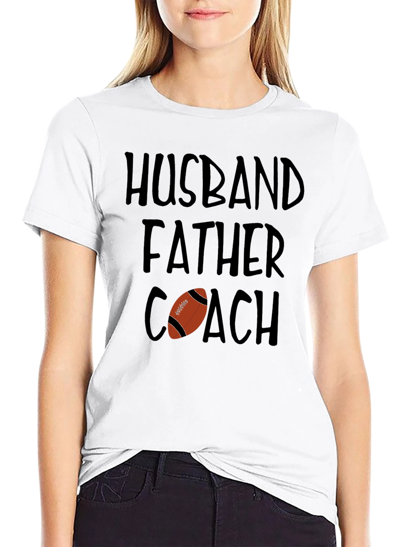 Black Husband Father Coach Graphic T-Shirt view 9