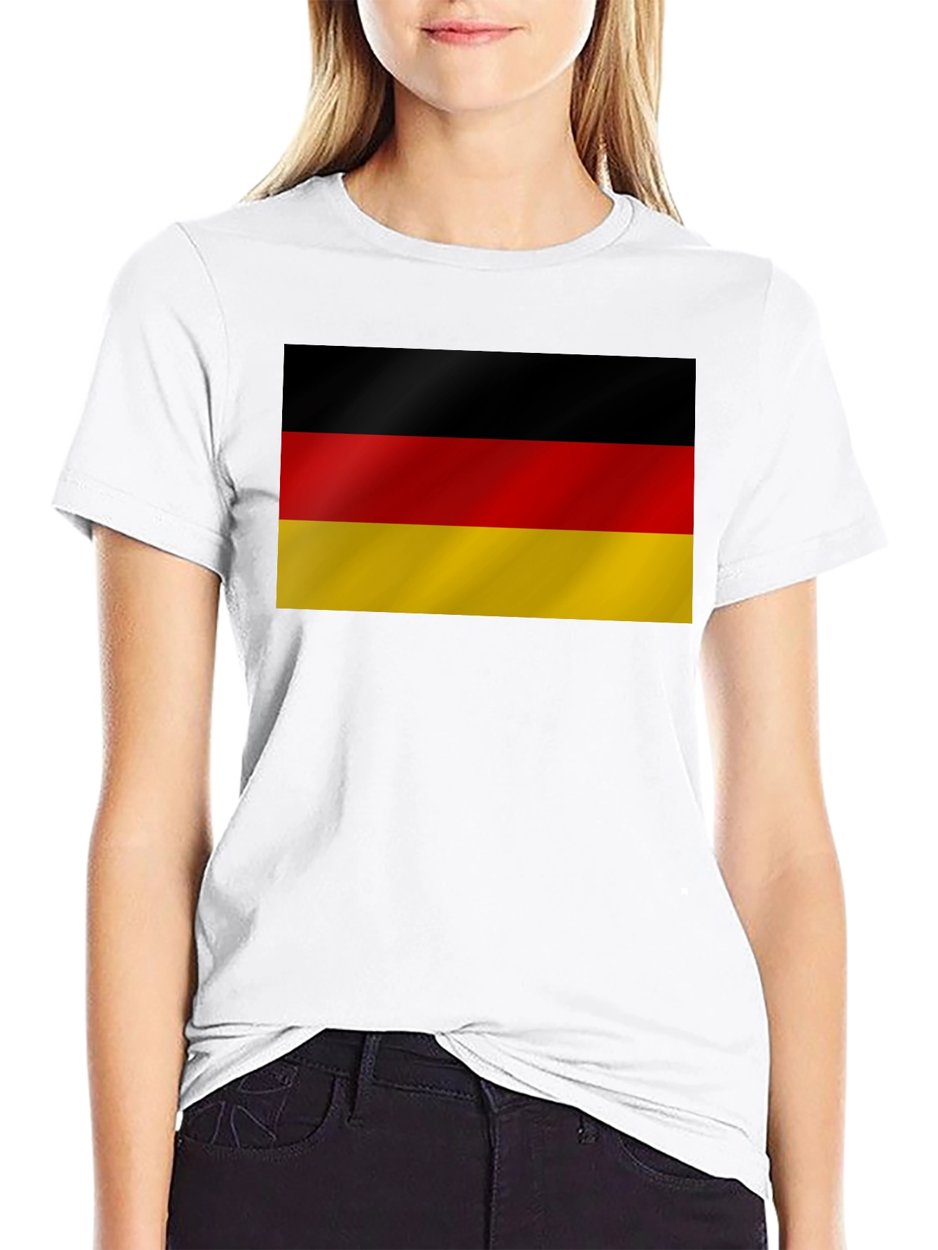 Black Germany Flag T-Shirt - Black Cotton Tee view 9