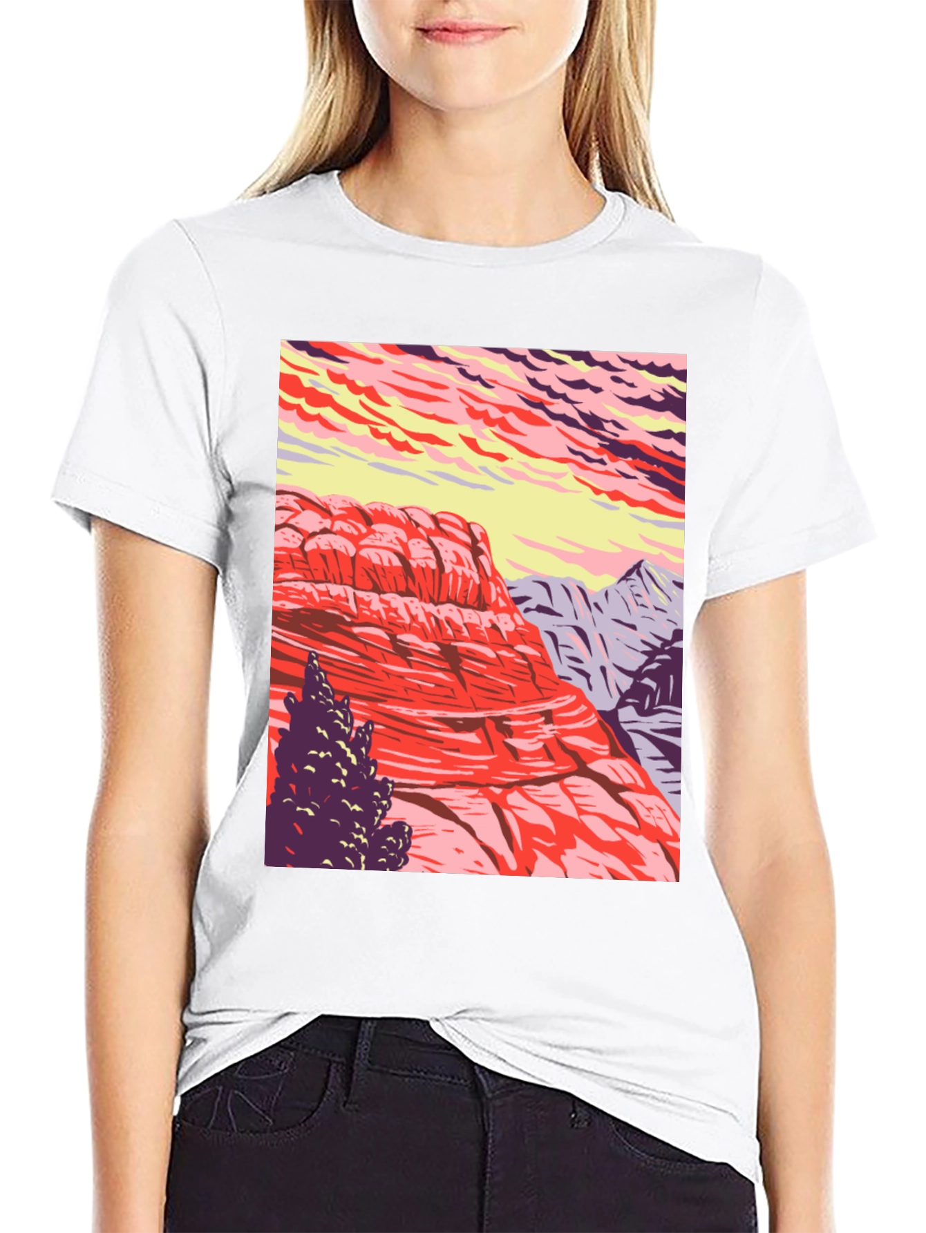 Black Mountain Landscape Graphic Tee - Nature Inspired Black T-Shirt view 9