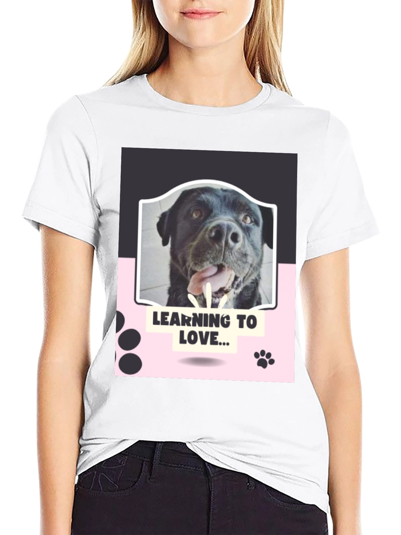 Black Learning to Love Dog Graphic Tee view 9