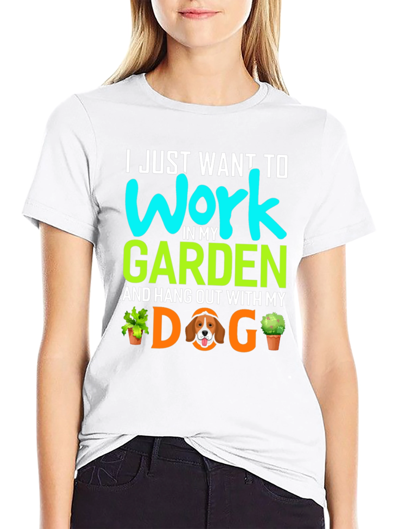 Black Gardening Dog T-Shirt - Work In My Garden view 9