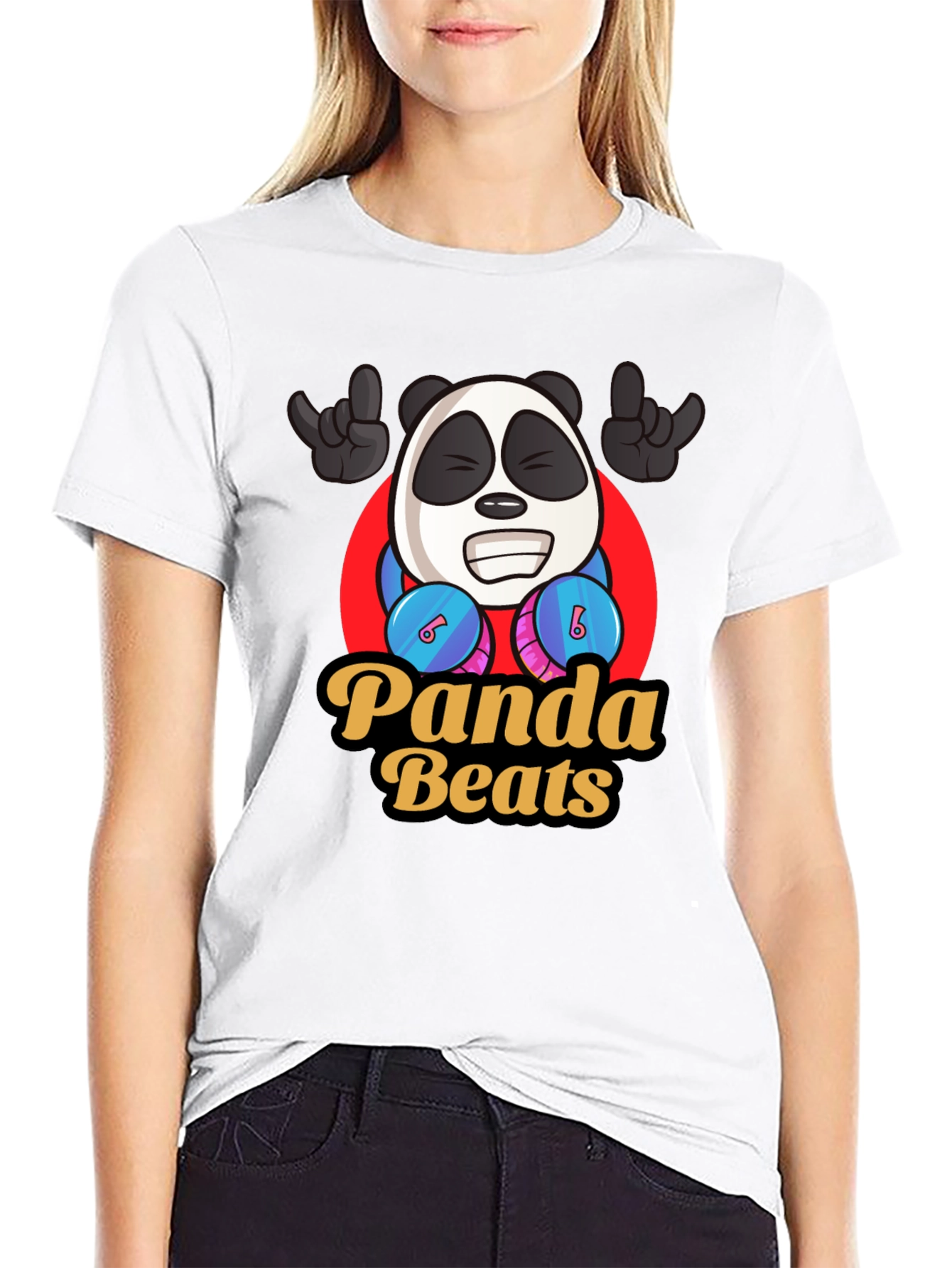Black Panda Beats T-Shirt - Cool Graphic Tee view 9