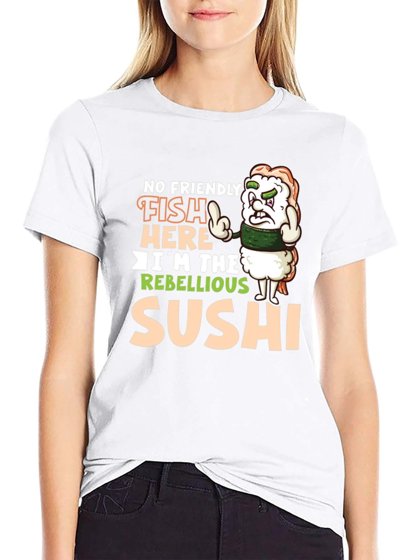 Black Rebellious Sushi Graphic Tee view 9