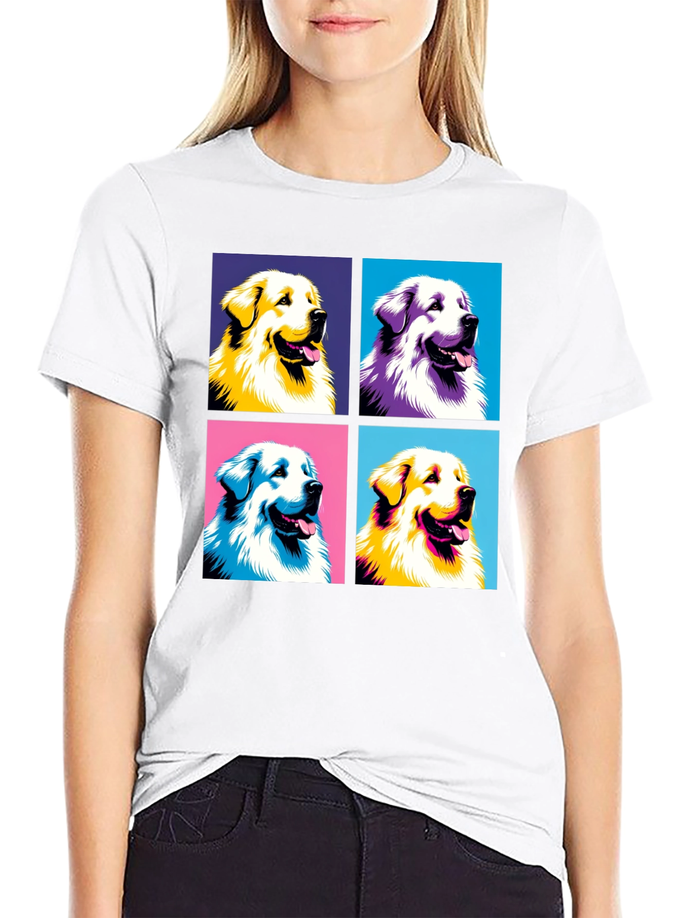 Black Dog Pop Art T-Shirt - Unique Graphic Tee view 9