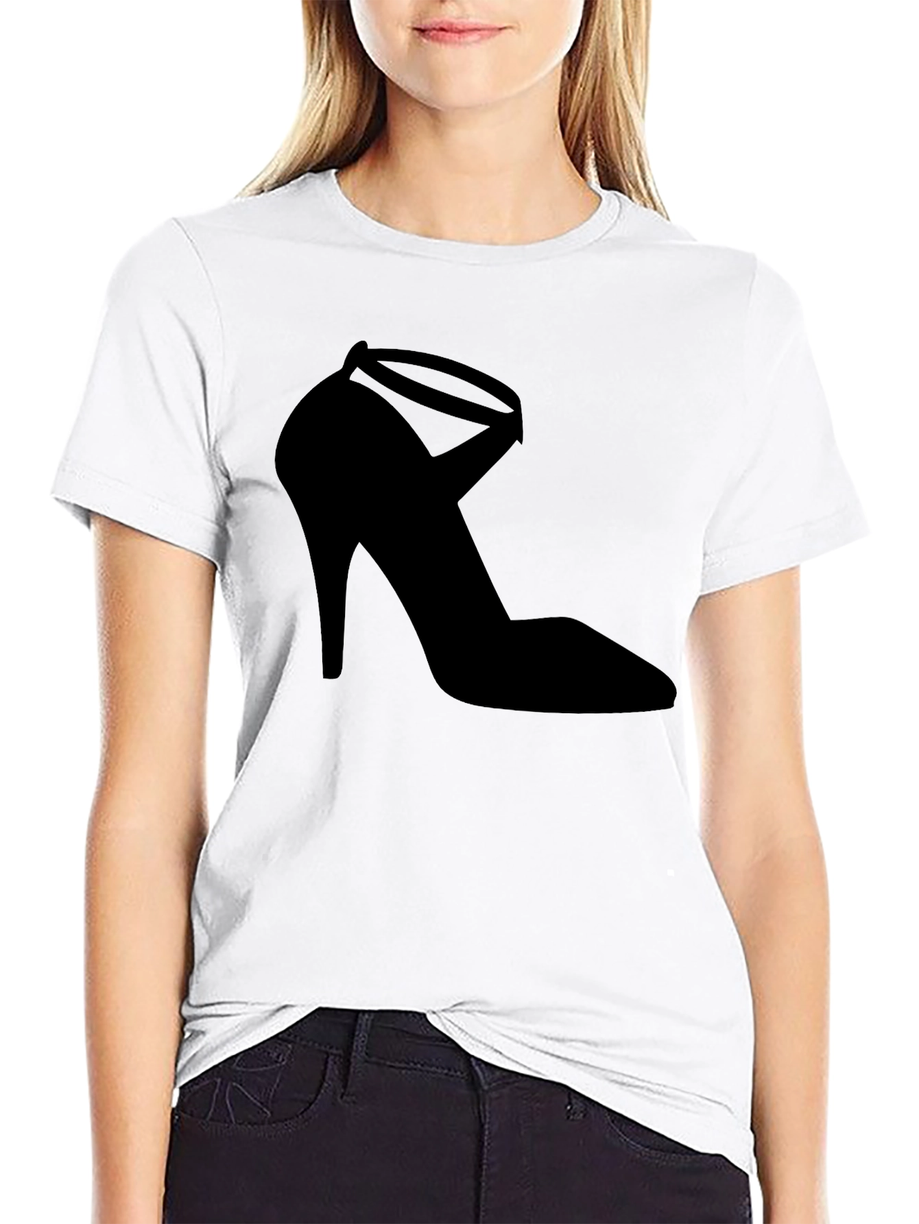 Black Black High Heel Shoe Graphic T-Shirt view 9