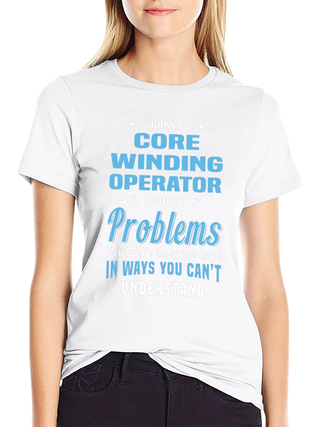 Black Core Winding Operator T-Shirt - Solve Problems Tee view 9