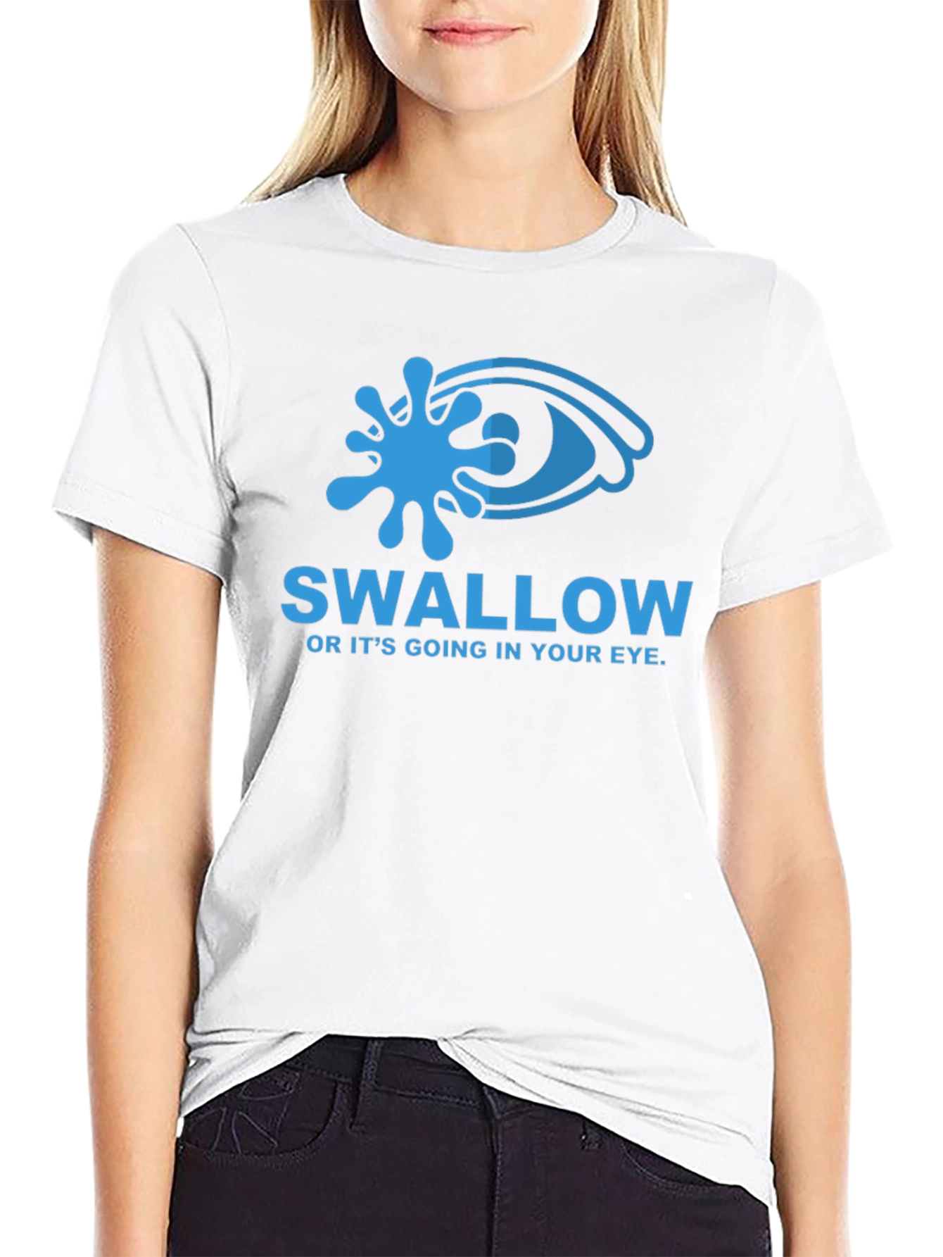 Black Swallow T-Shirt: Humorous Eye Graphic Tee view 9