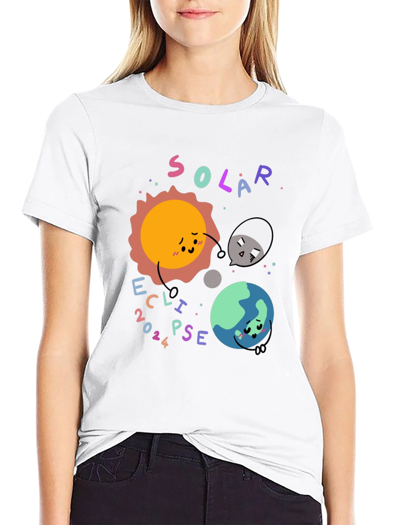 Black Solar Eclipse 2024 Graphic Tee view 9