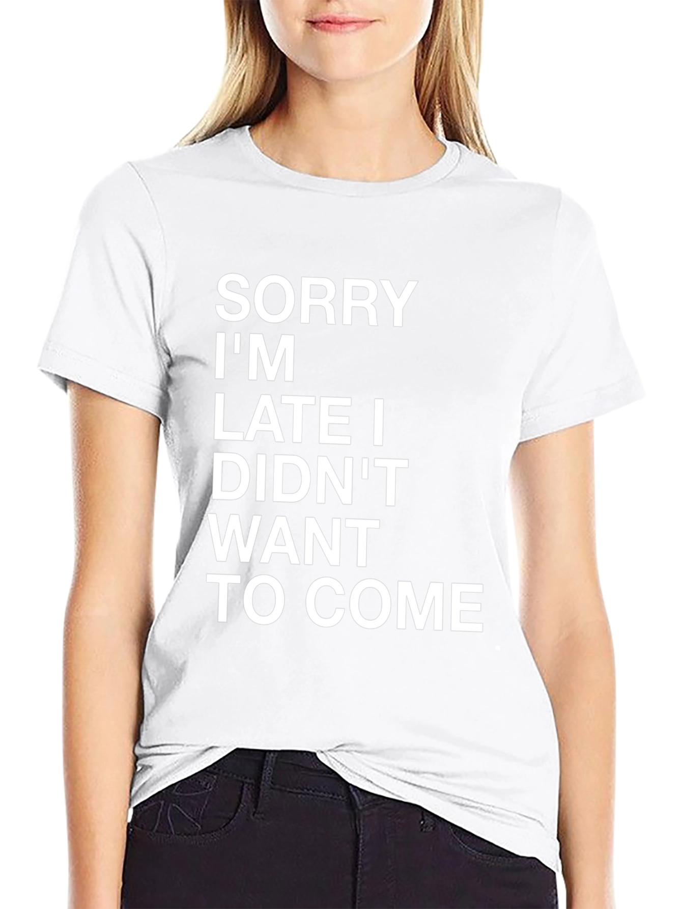 Black Sorry I'm Late Graphic Tee view 9