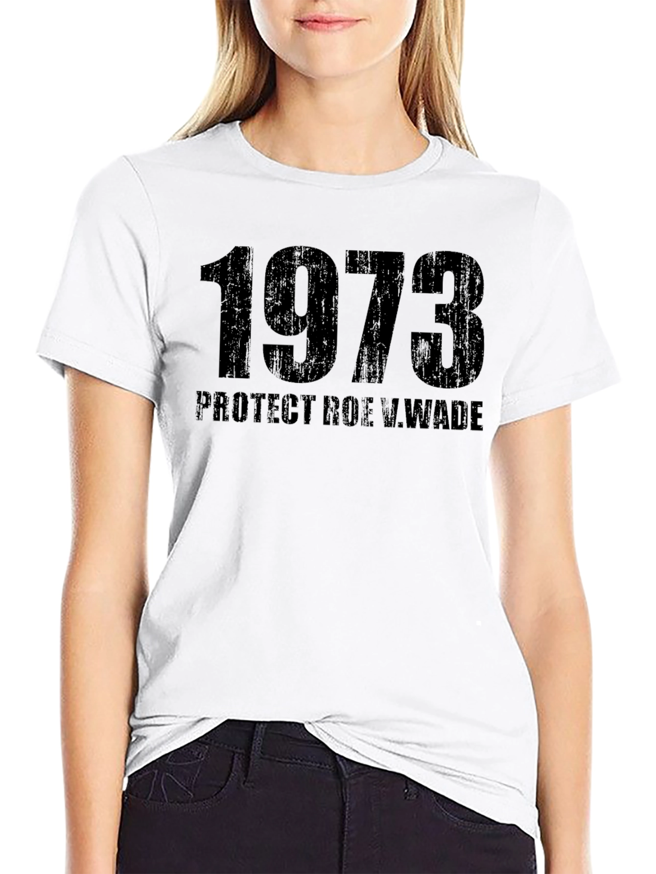 Black 1973 Protect Roe V. Wade Black T-Shirt view 9