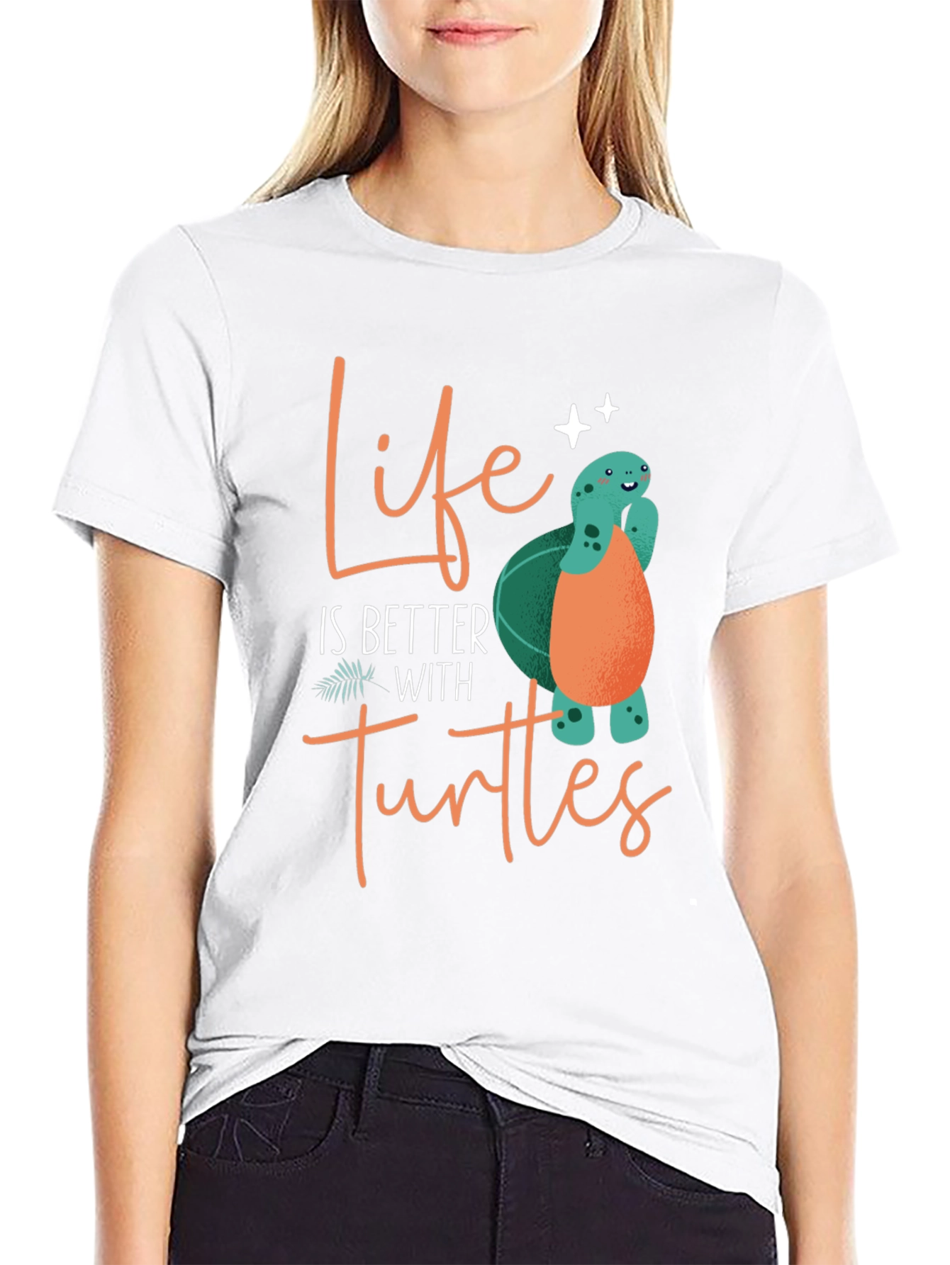 Black Life is Better with Turtles Graphic Tee view 9