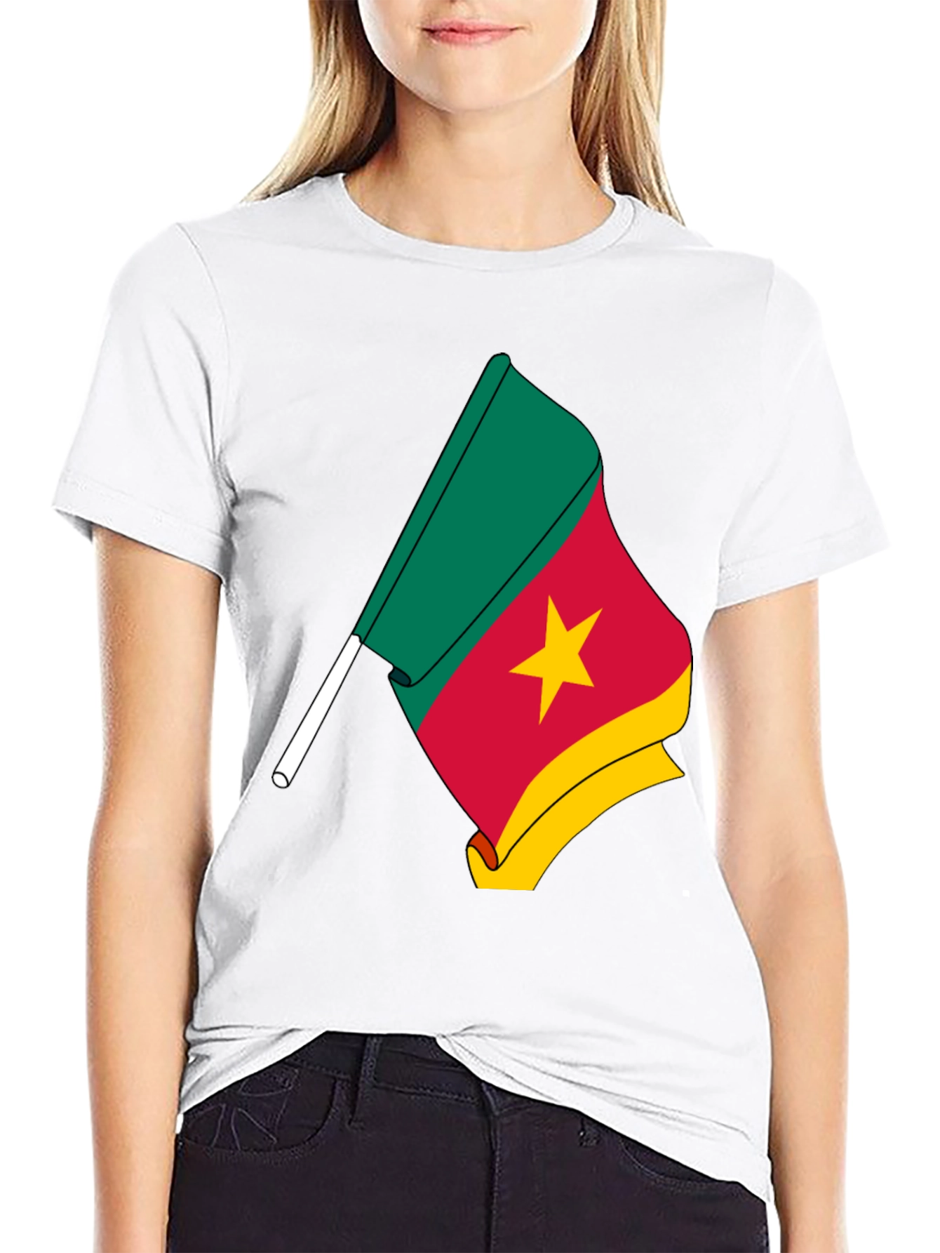 Black Cameroon Flag Graphic Tee - Black view 9