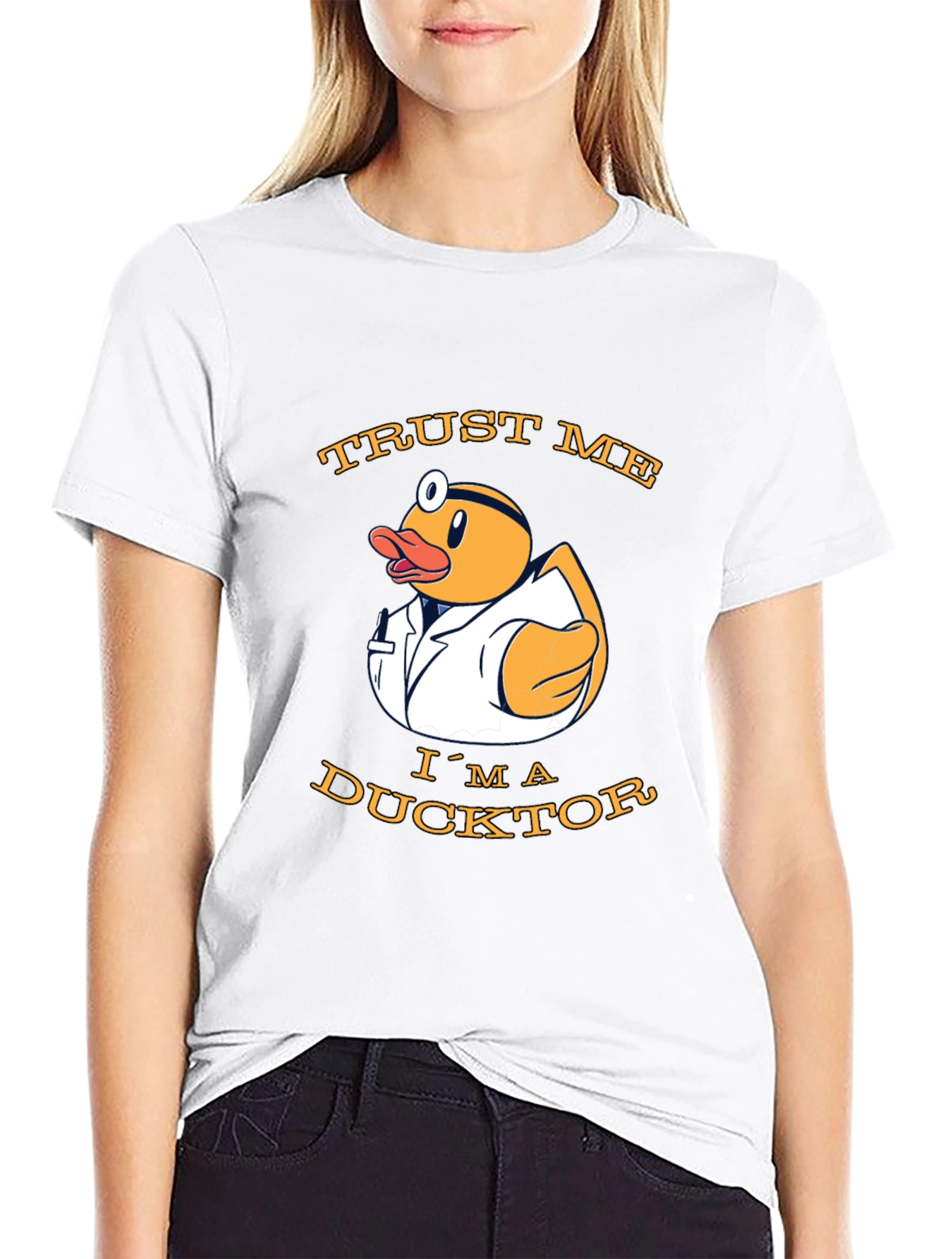 Black Trust Me I'm A Ducktor T-Shirt view 9