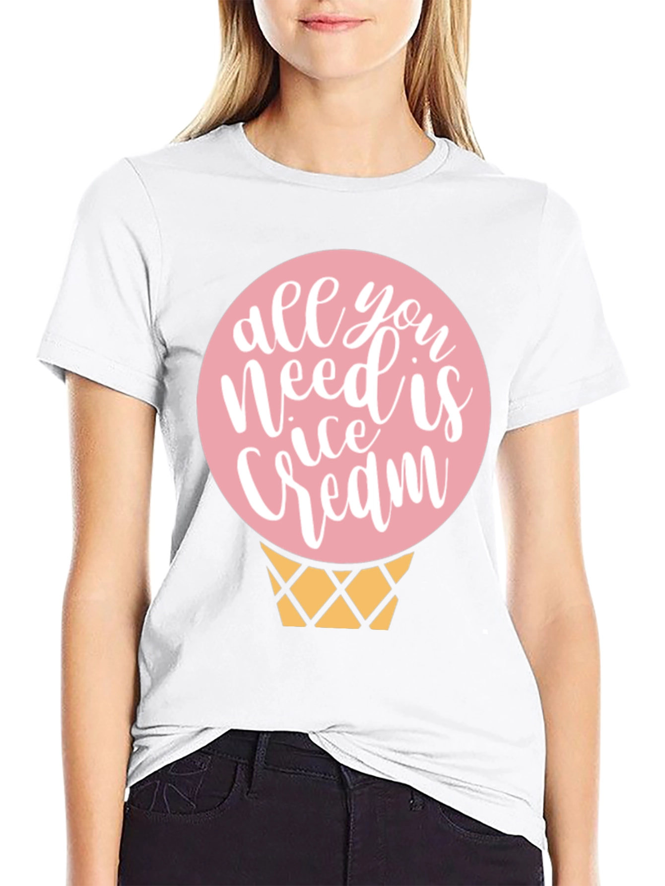 Black Ice Cream T-Shirt - Sweet Treat Design view 9