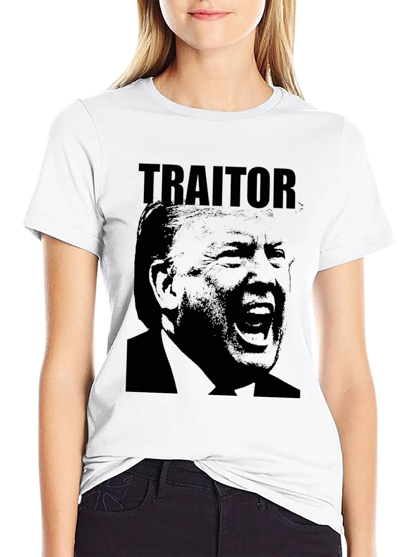 Black Traitor Graphic Tee - Political Statement Shirt view 9
