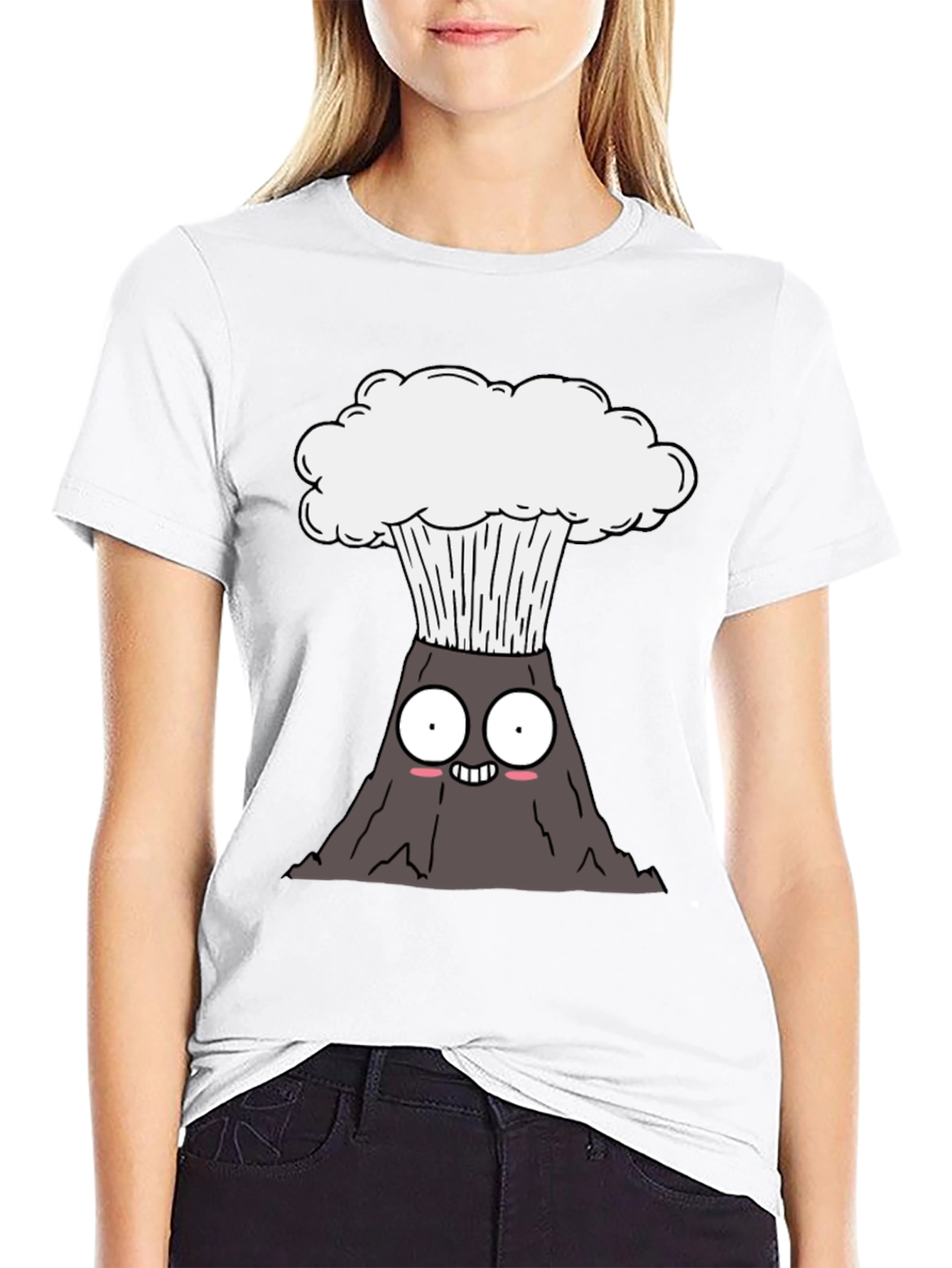 Black Kawaii Volcano Explosion T-Shirt - Black view 9