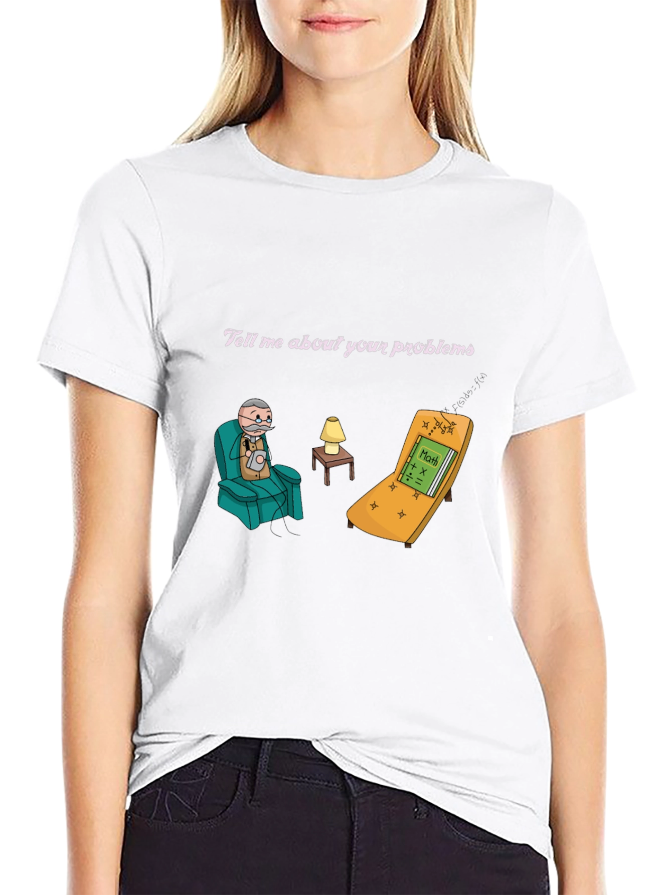 Black Math Problems Therapy T-Shirt view 9