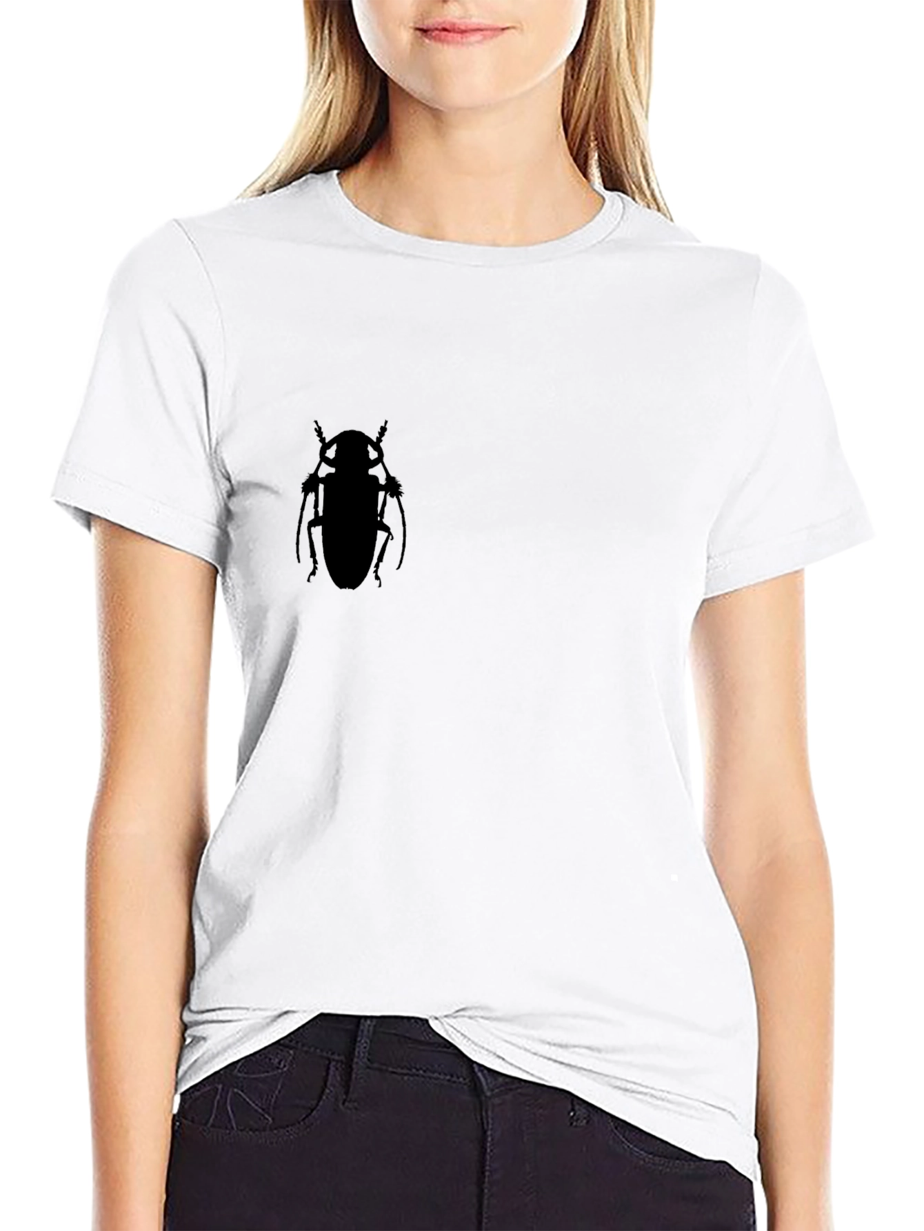 Black Black Beetle Silhouette T-Shirt - Men's Casual Tee view 9
