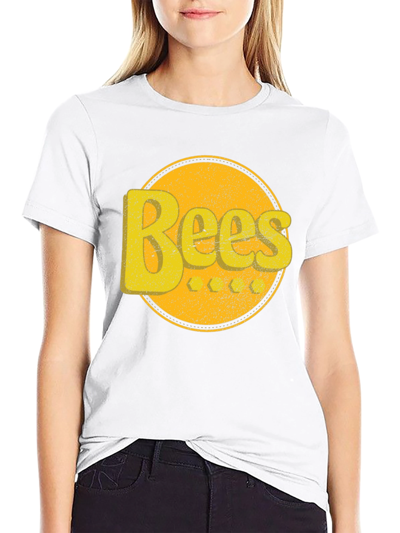 Black Bees Graphic T-Shirt - Retro Yellow Design view 9