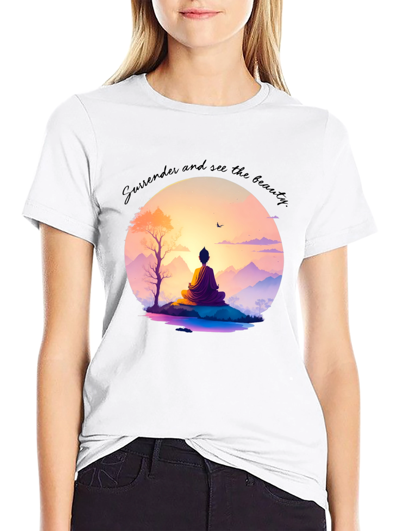 Black Meditative Zen T-Shirt view 9