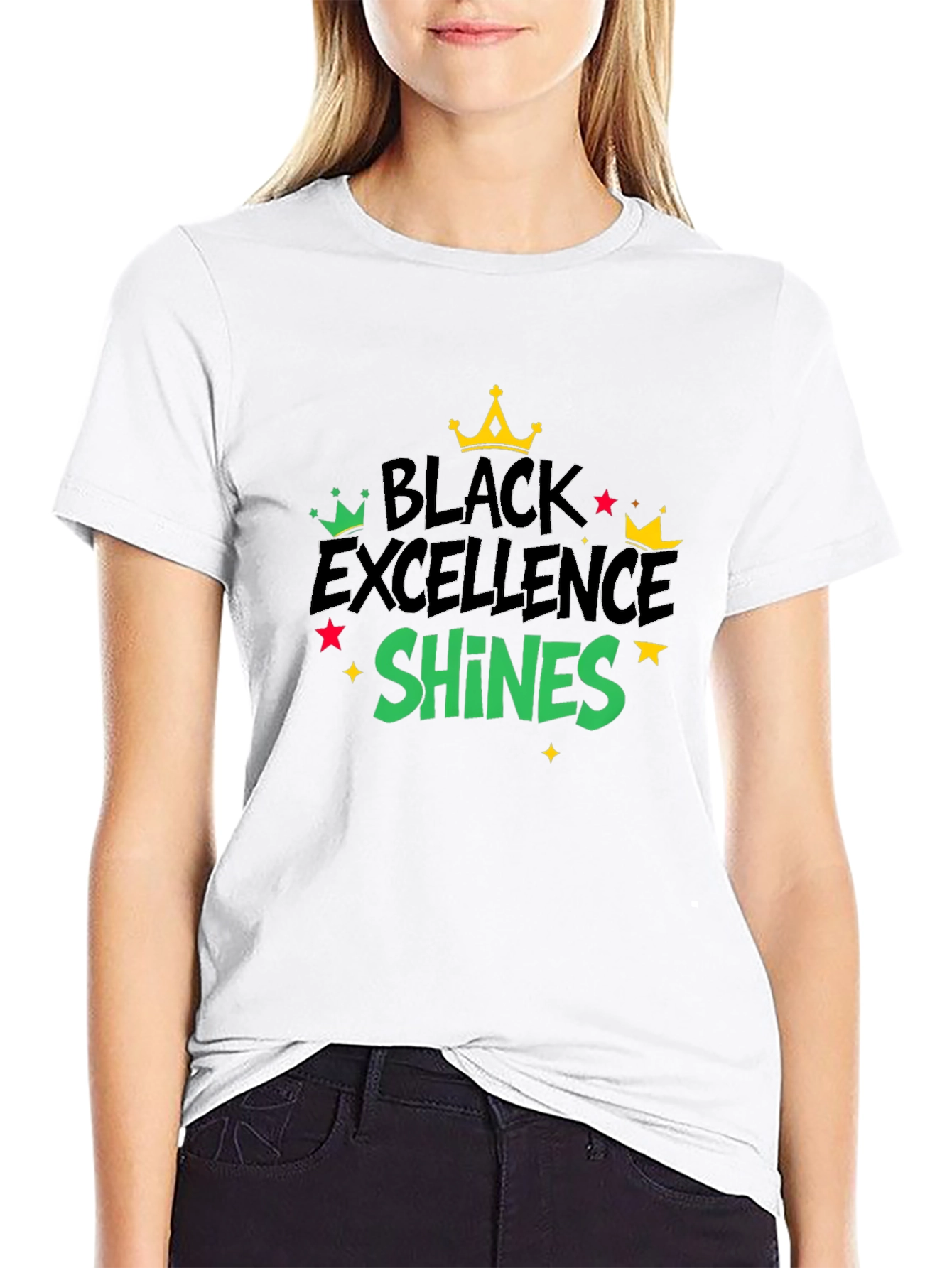 Black Black Excellence Shines Graphic Tee view 9