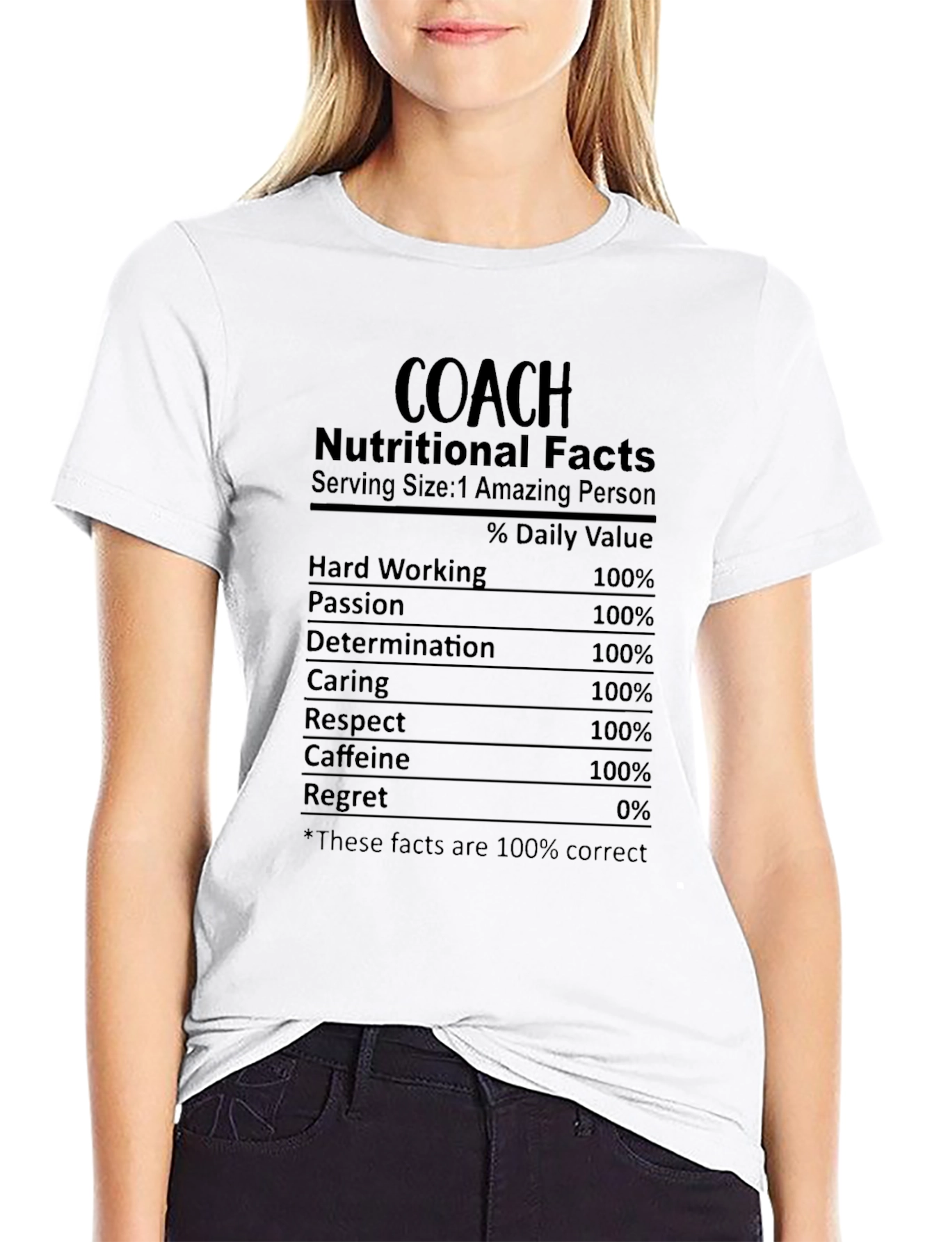 Black Coach Nutritional Facts Graphic T-Shirt view 9