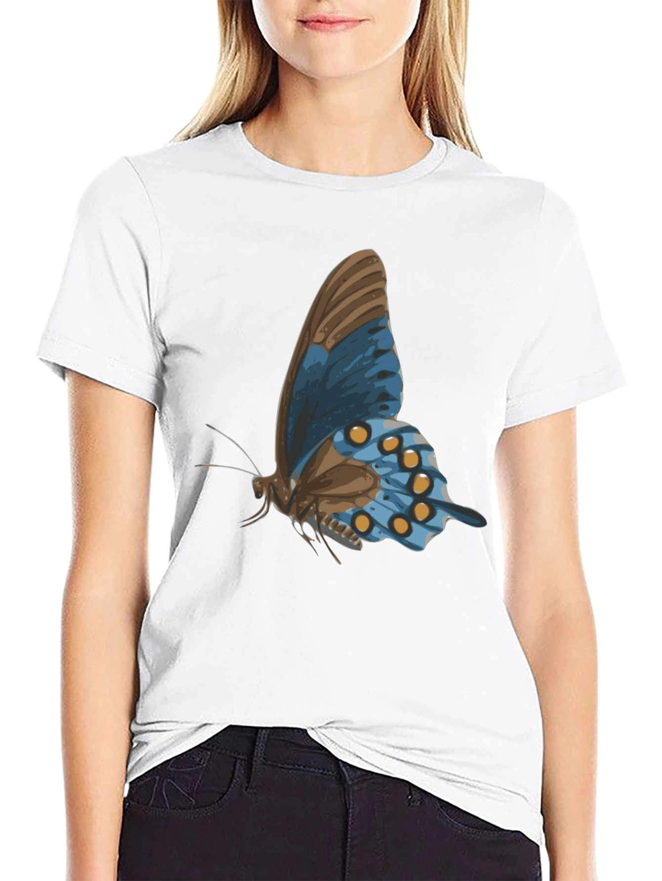 Black Butterfly Graphic Tee - Stylish Men's Black T-Shirt view 9