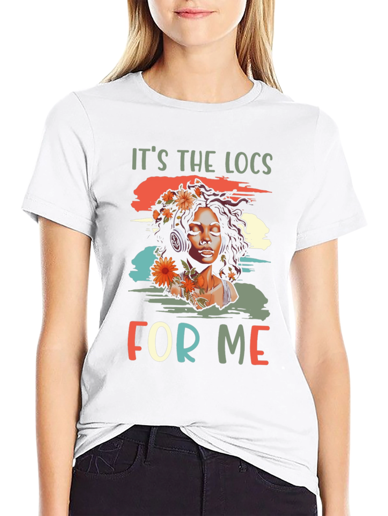 Black It's the Locs For Me Graphic T-Shirt view 9
