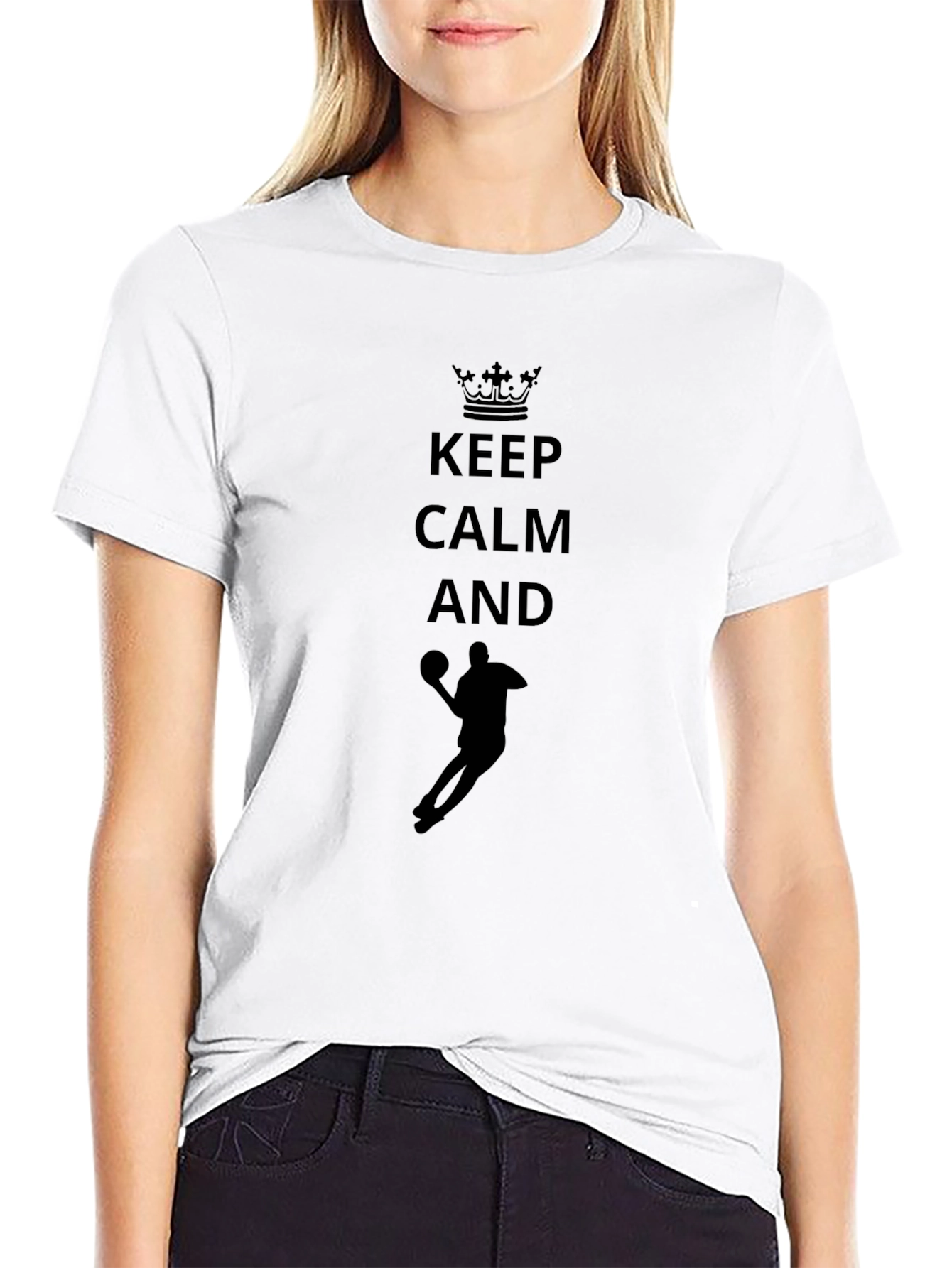 Black Keep Calm and Basketball T-Shirt view 9