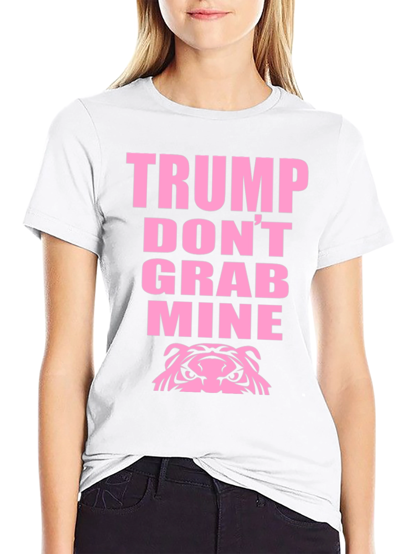 Black Trump Don't Grab Mine Funny T-Shirt view 9