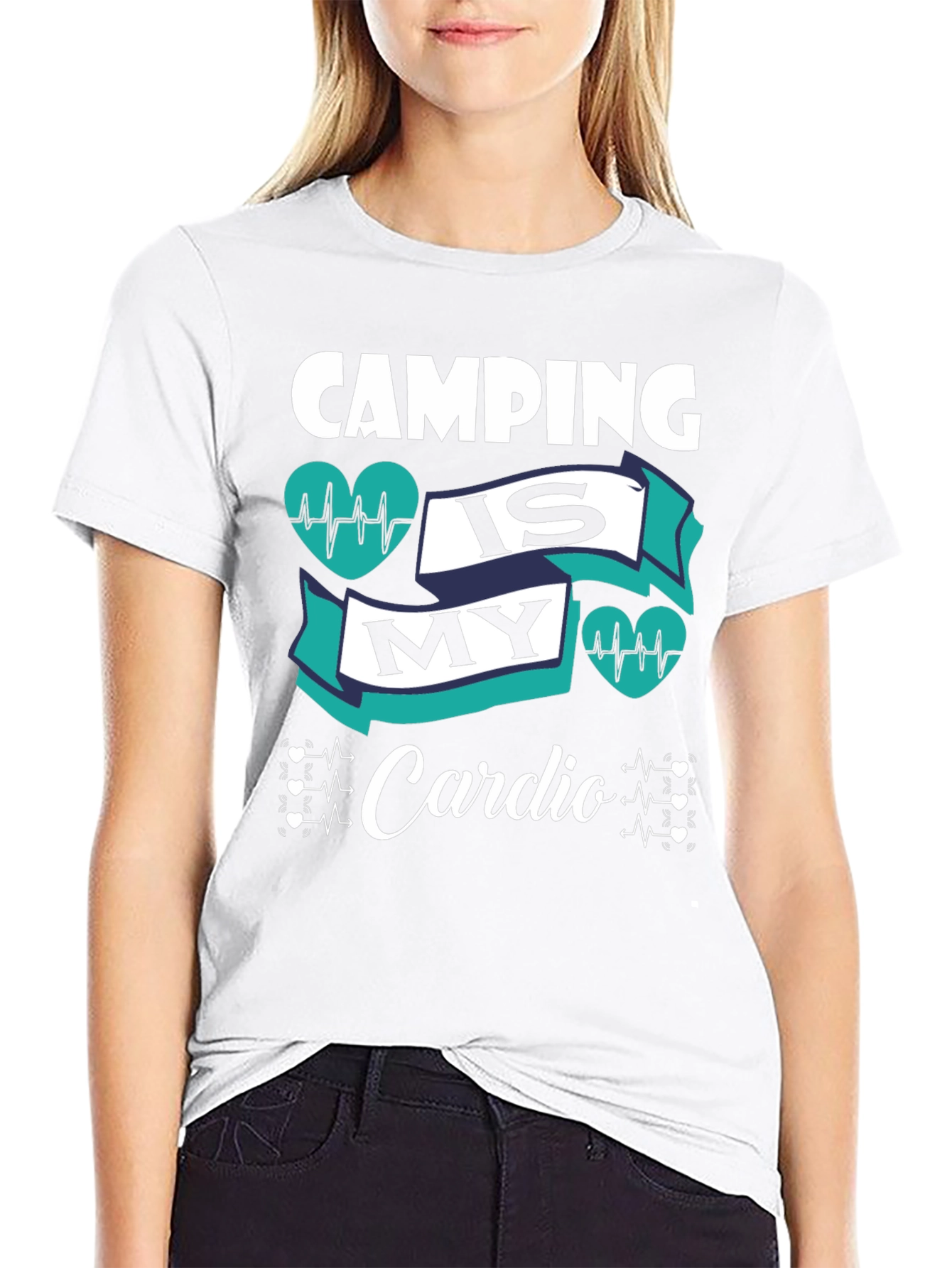Black Camping Is My Cardio Graphic Tee - Unisex Black T-Shirt view 9