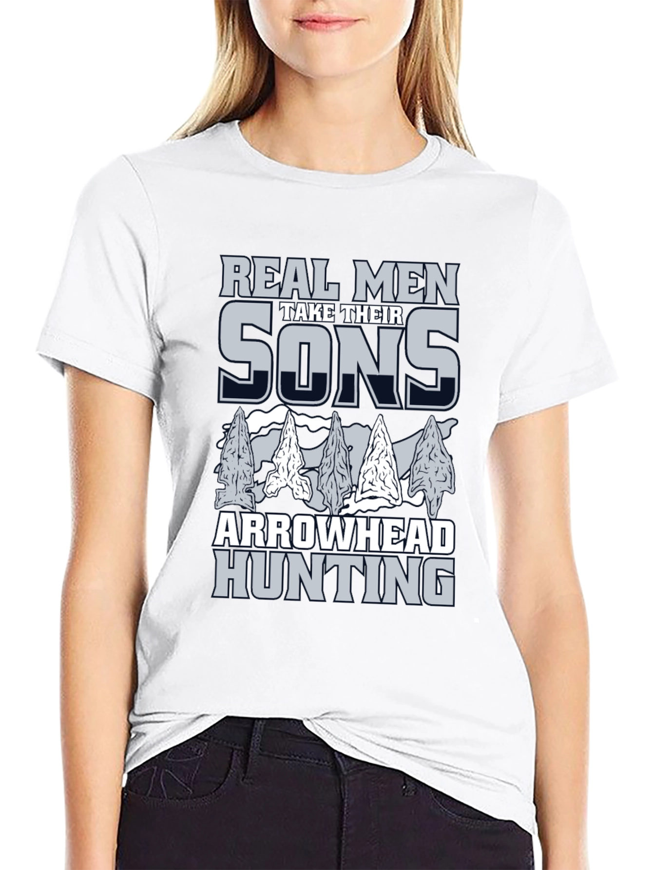 Black Real Men Arrowhead Hunting T-Shirt  view 9