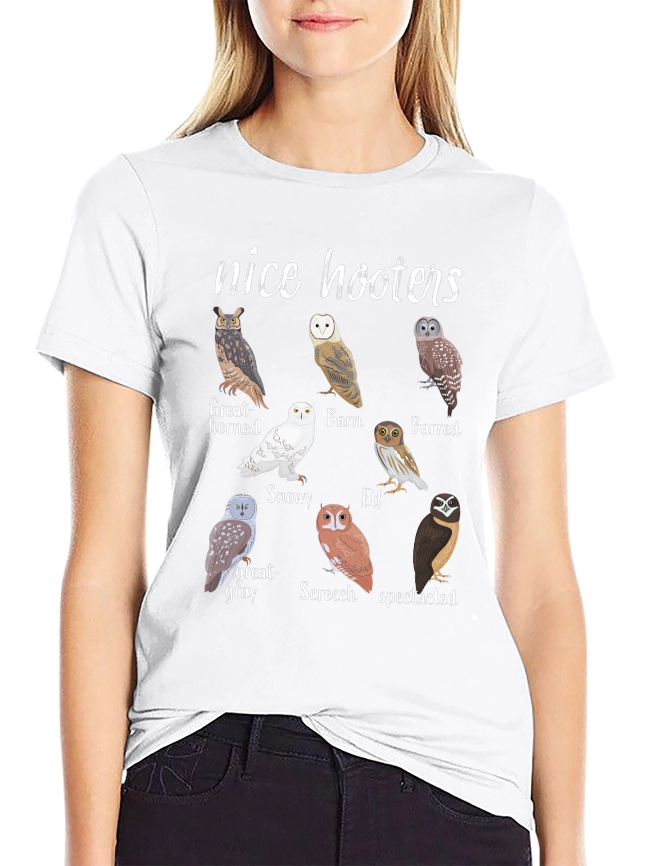 Black Nice Hooters Owl Graphic Tee view 9