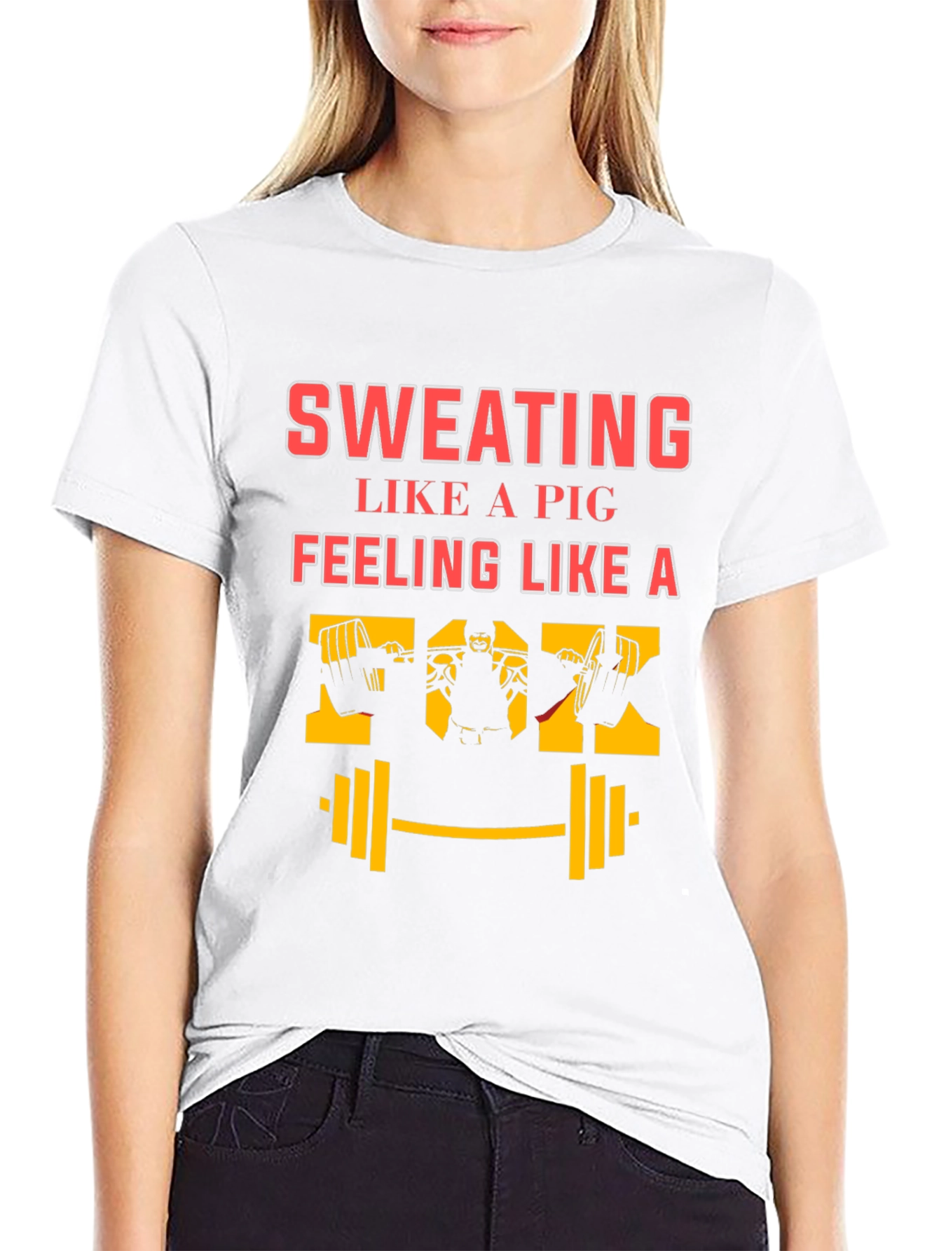 Black Sweating Pig Funny Workout Graphic Tee view 9