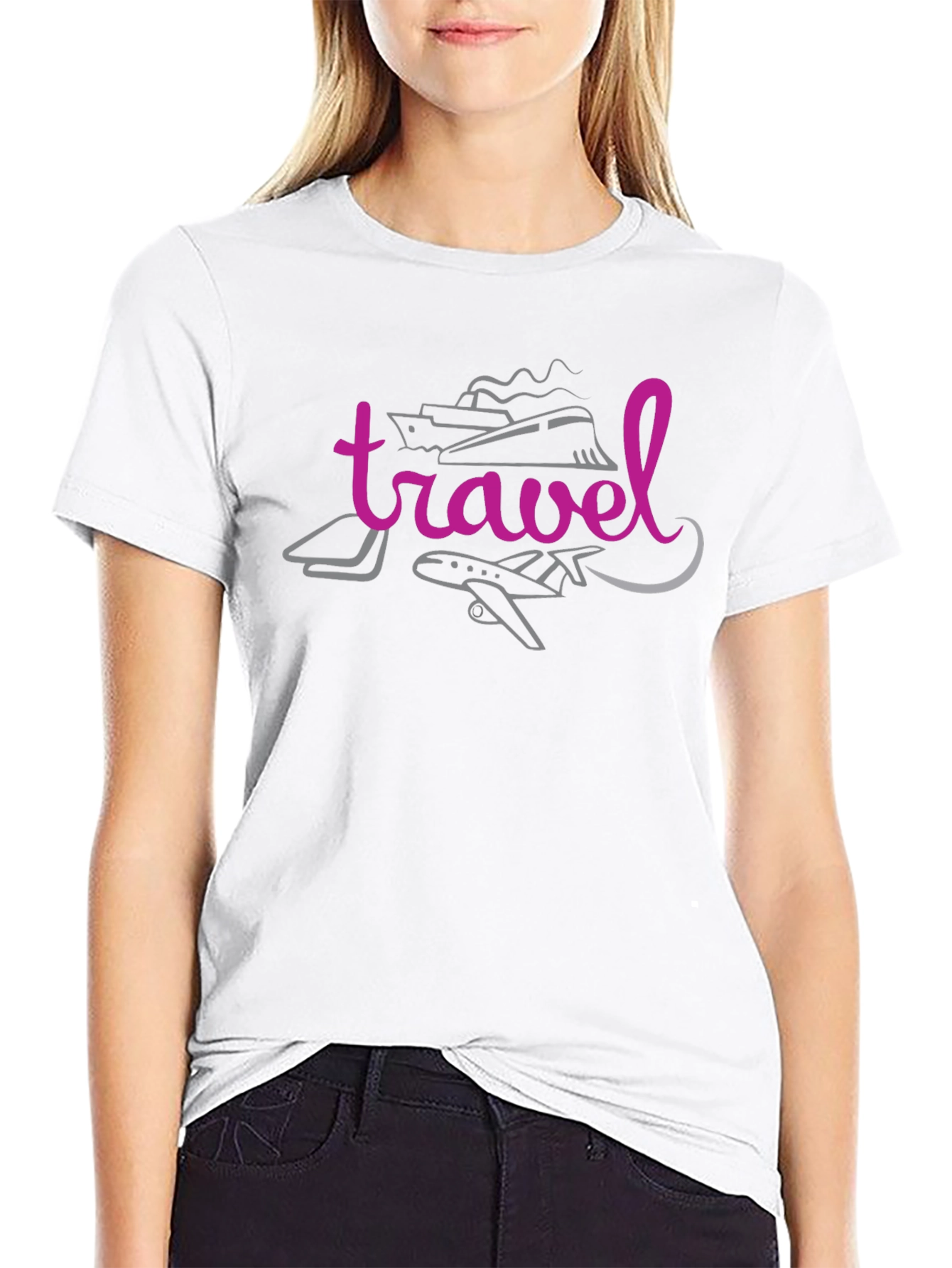 Black Travel Graphic Black T-Shirt view 9