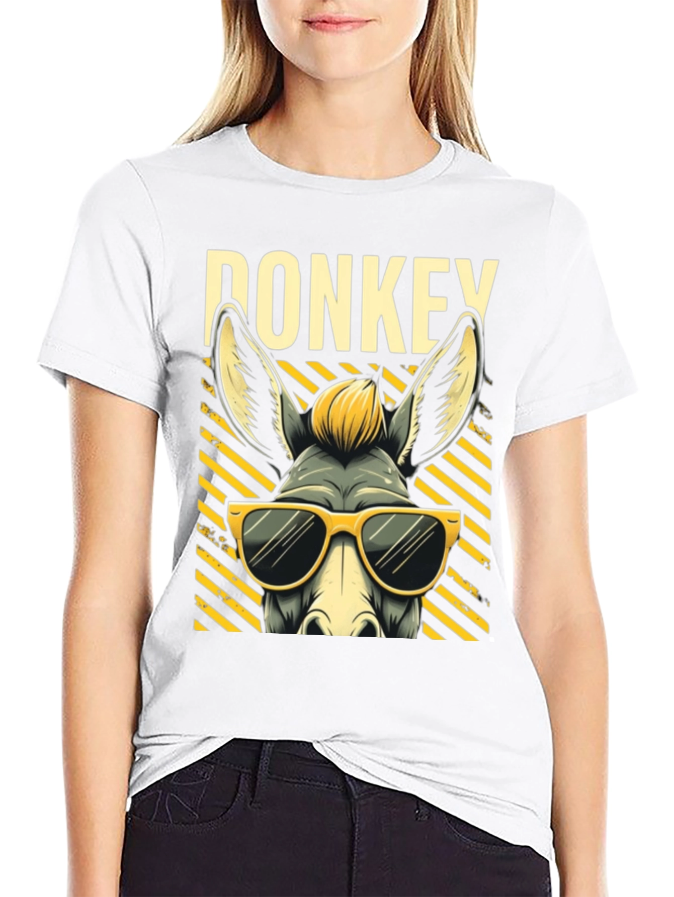 Black Cool Donkey T-Shirt - Fun Graphic Tee view 9